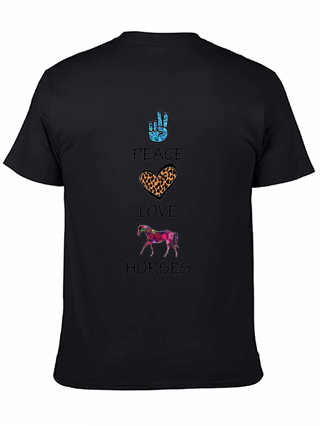 Camiseta Hombre Paz Amor Caballos Estampada