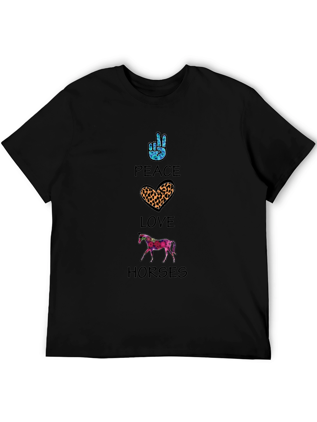Camiseta Hombre Paz Amor Caballos Estampada