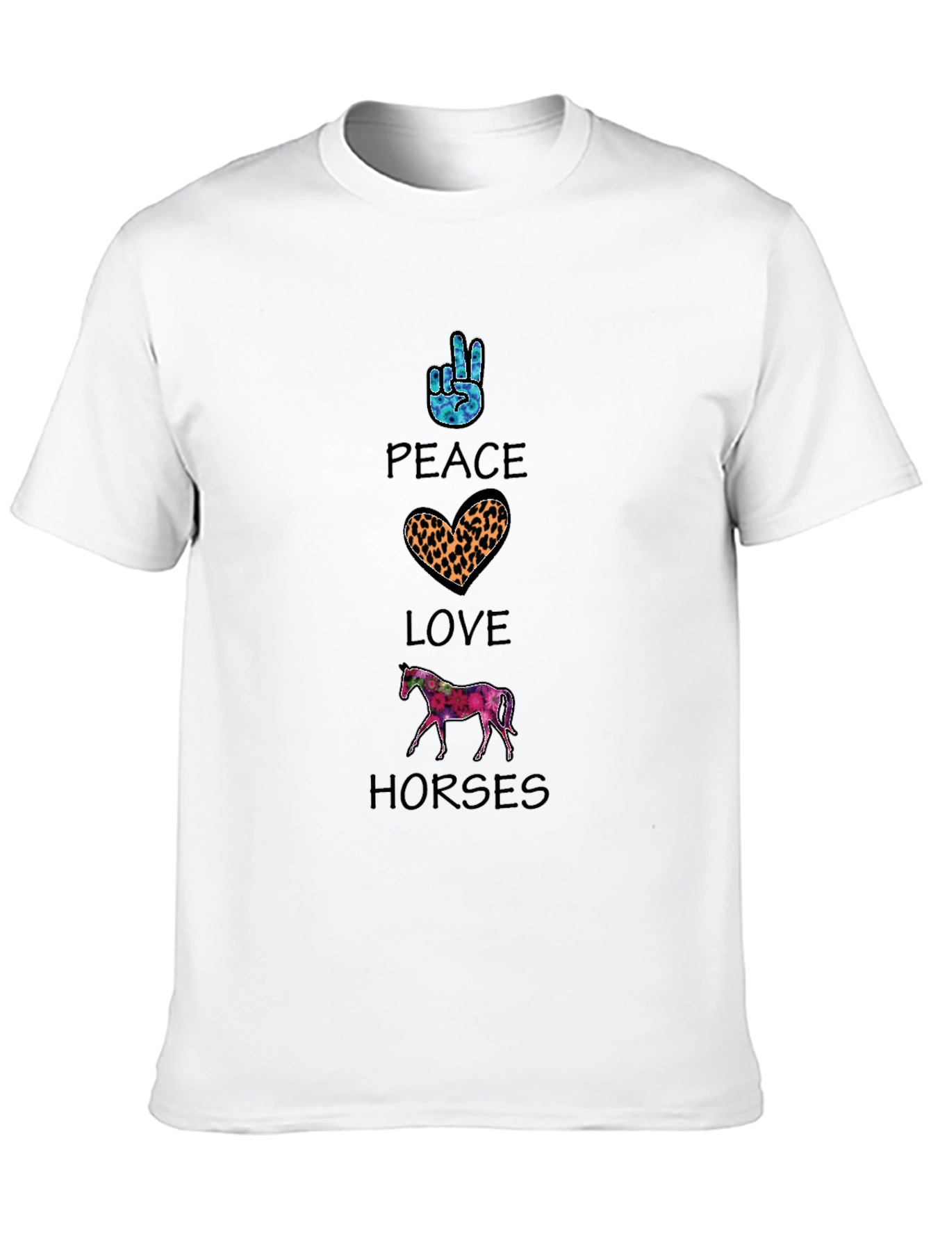 Camiseta Hombre Paz Amor Caballos Estampada