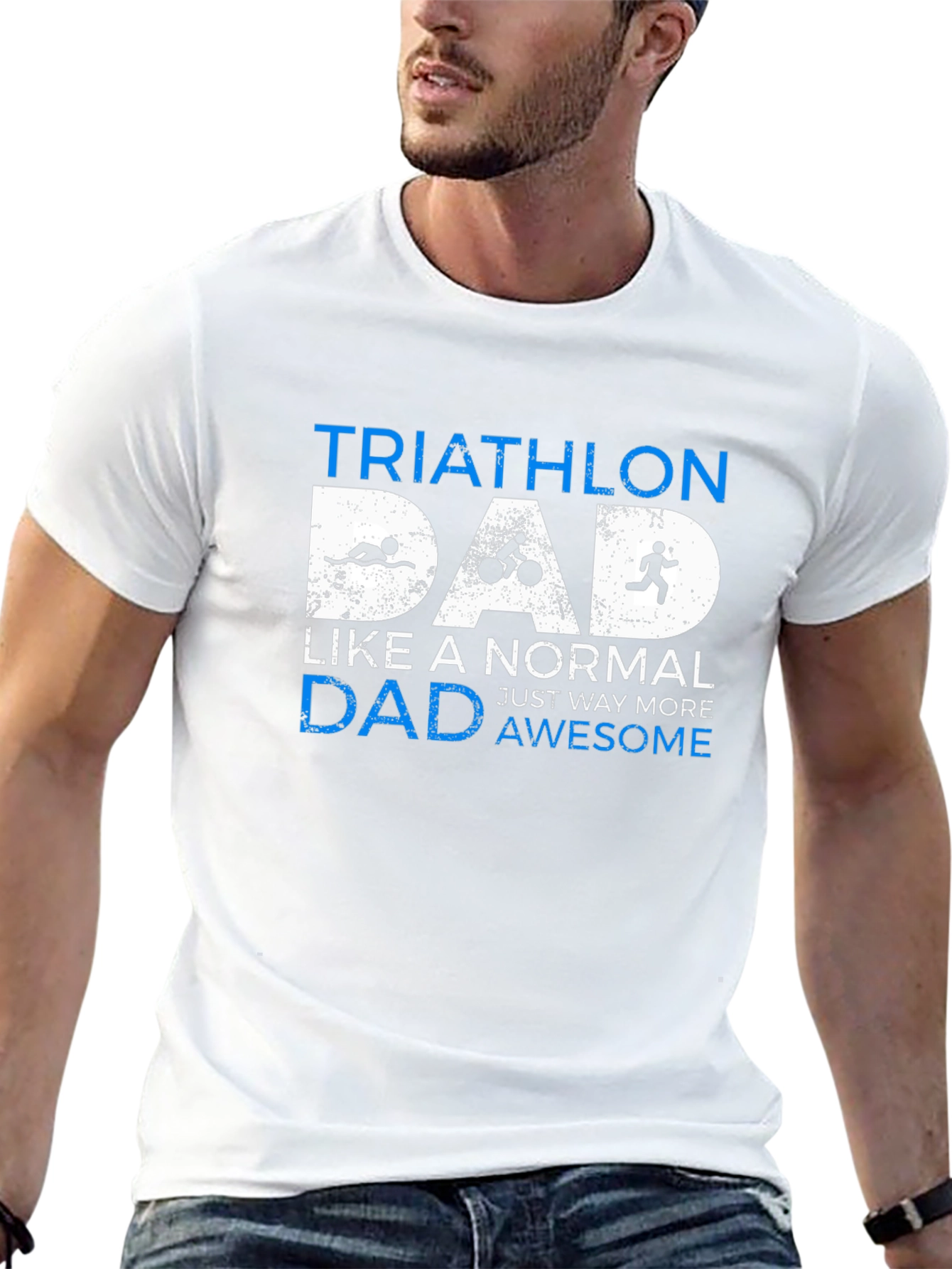 Camiseta Hombre Triatlón Papá - Negra