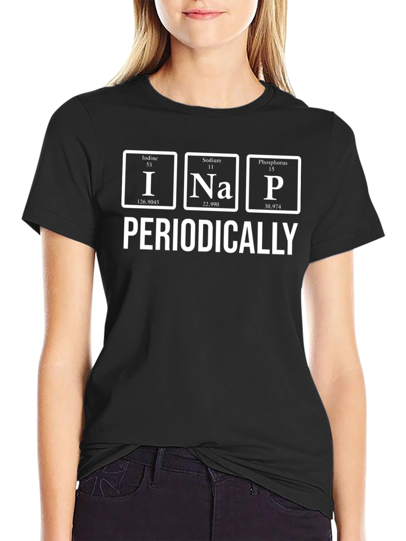 Camiseta Negra: Tabla Periódica - I Na P