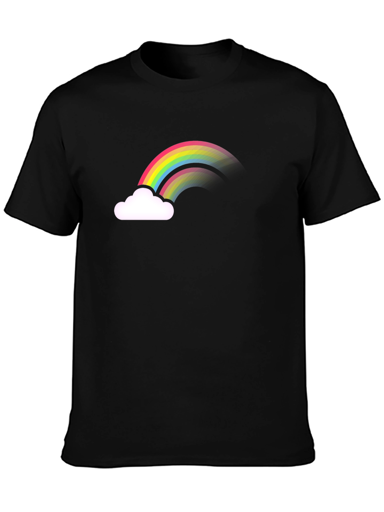 Camiseta Negra Arcoíris Nublada