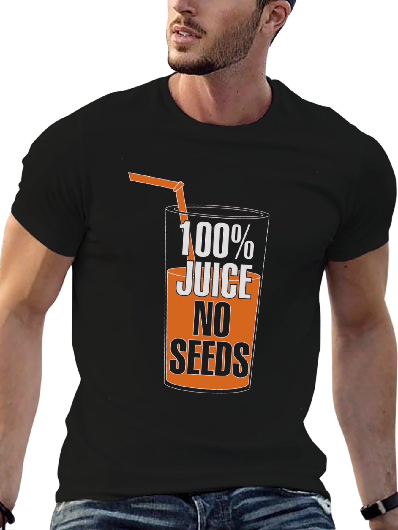 Camiseta Hombre Negra 100% Jugo Sin Semillas