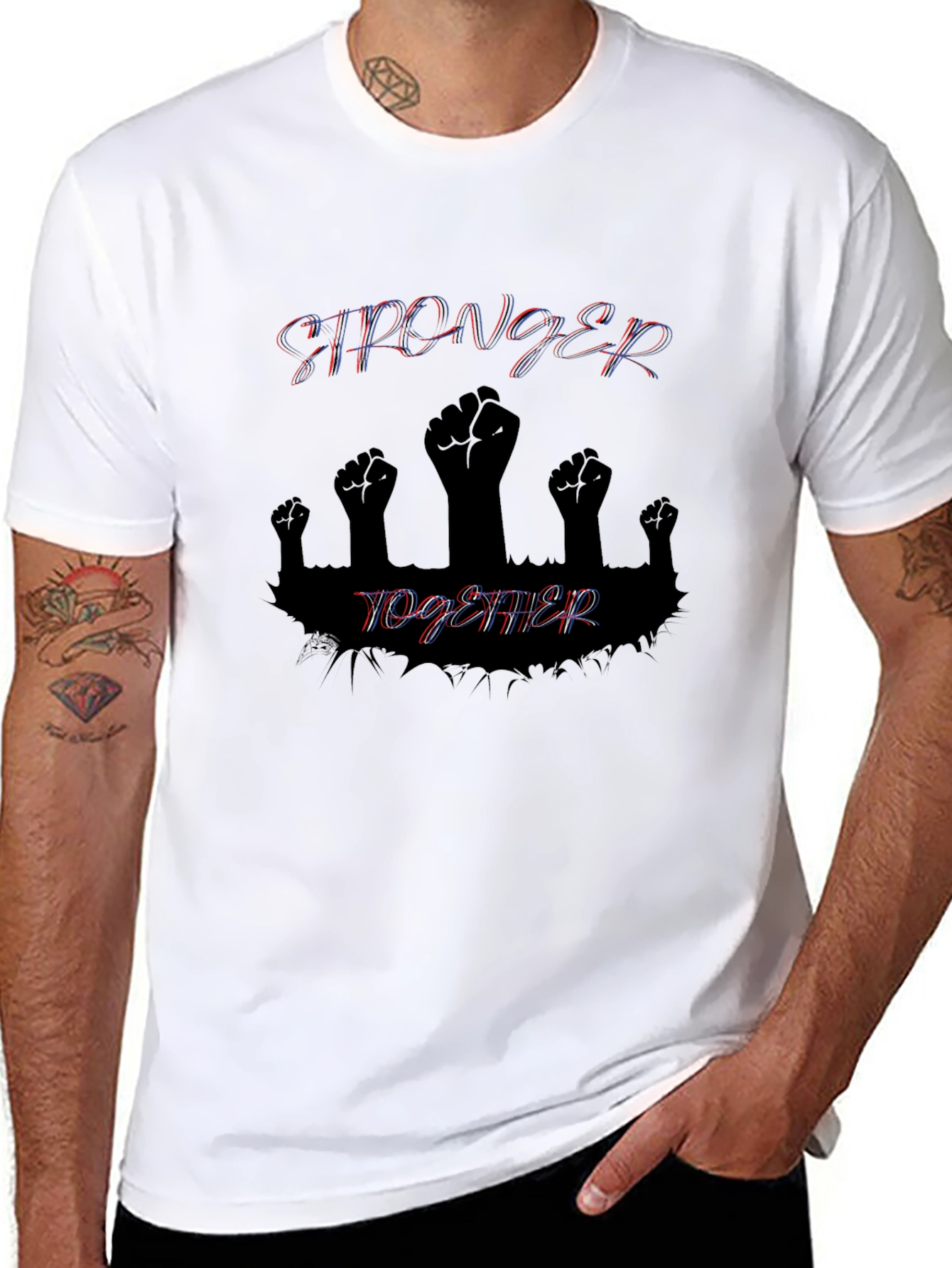 Camiseta Negra Más Fuertes Juntos