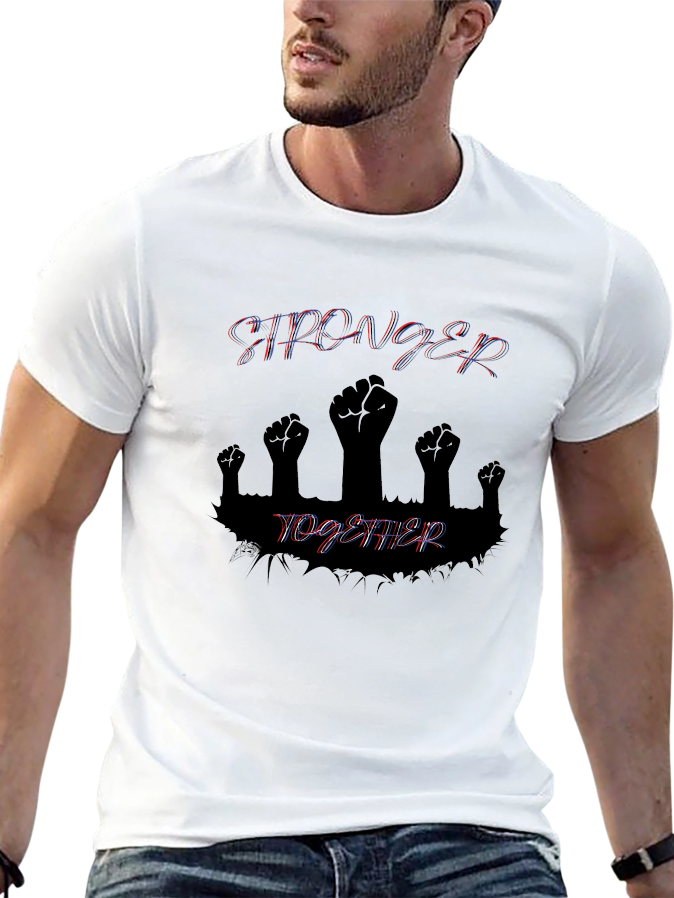 Camiseta Negra Más Fuertes Juntos