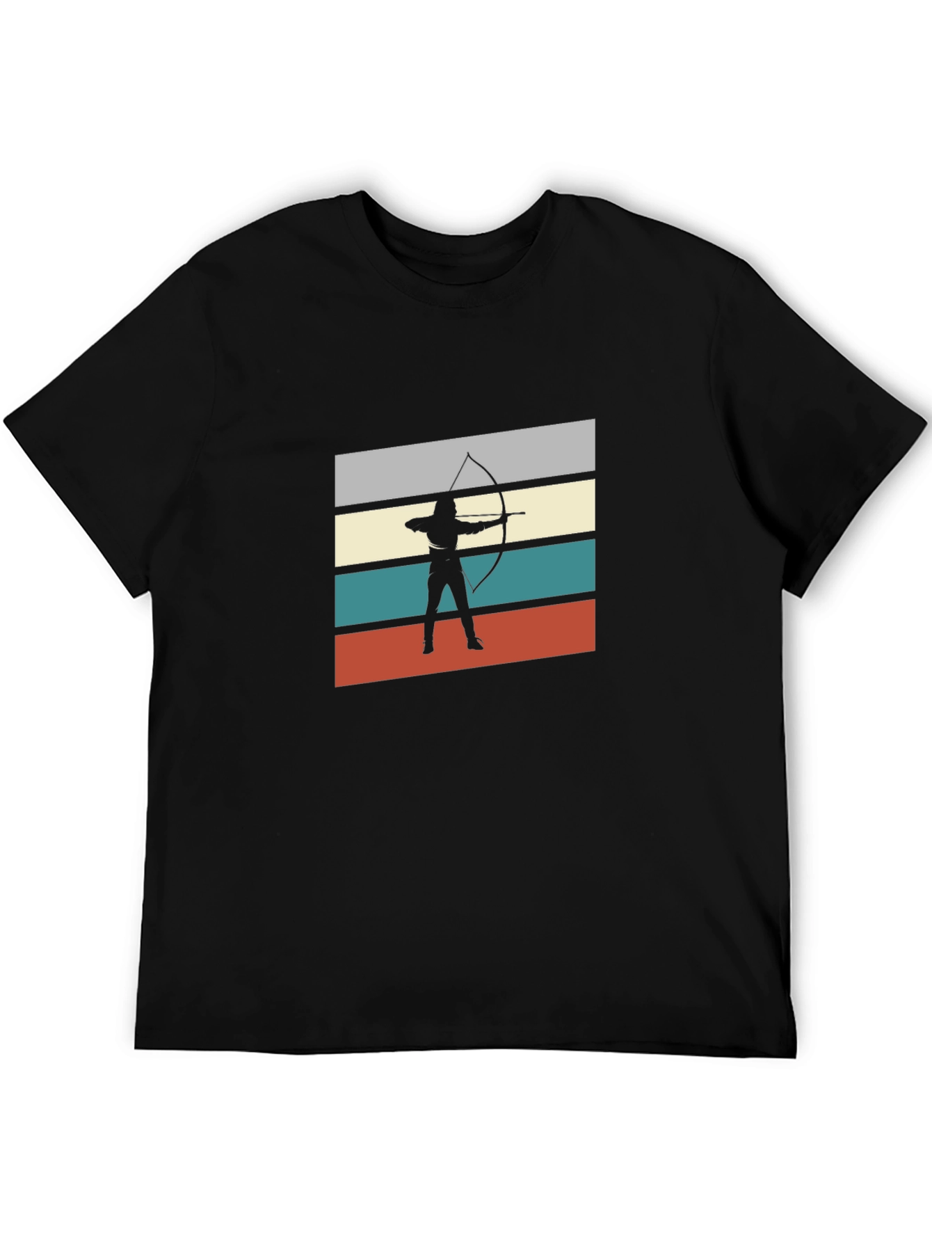 Camiseta Negra Arquero Retro para Hombre