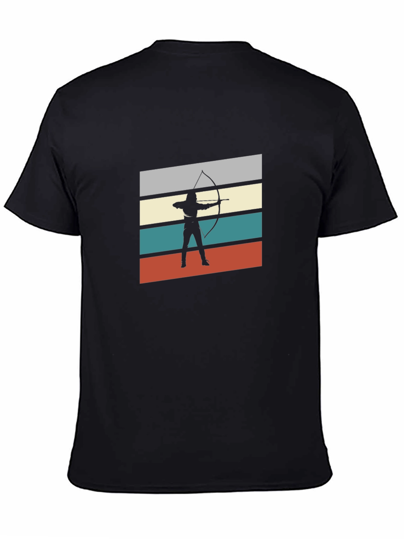 Camiseta Negra Arquero Retro para Hombre