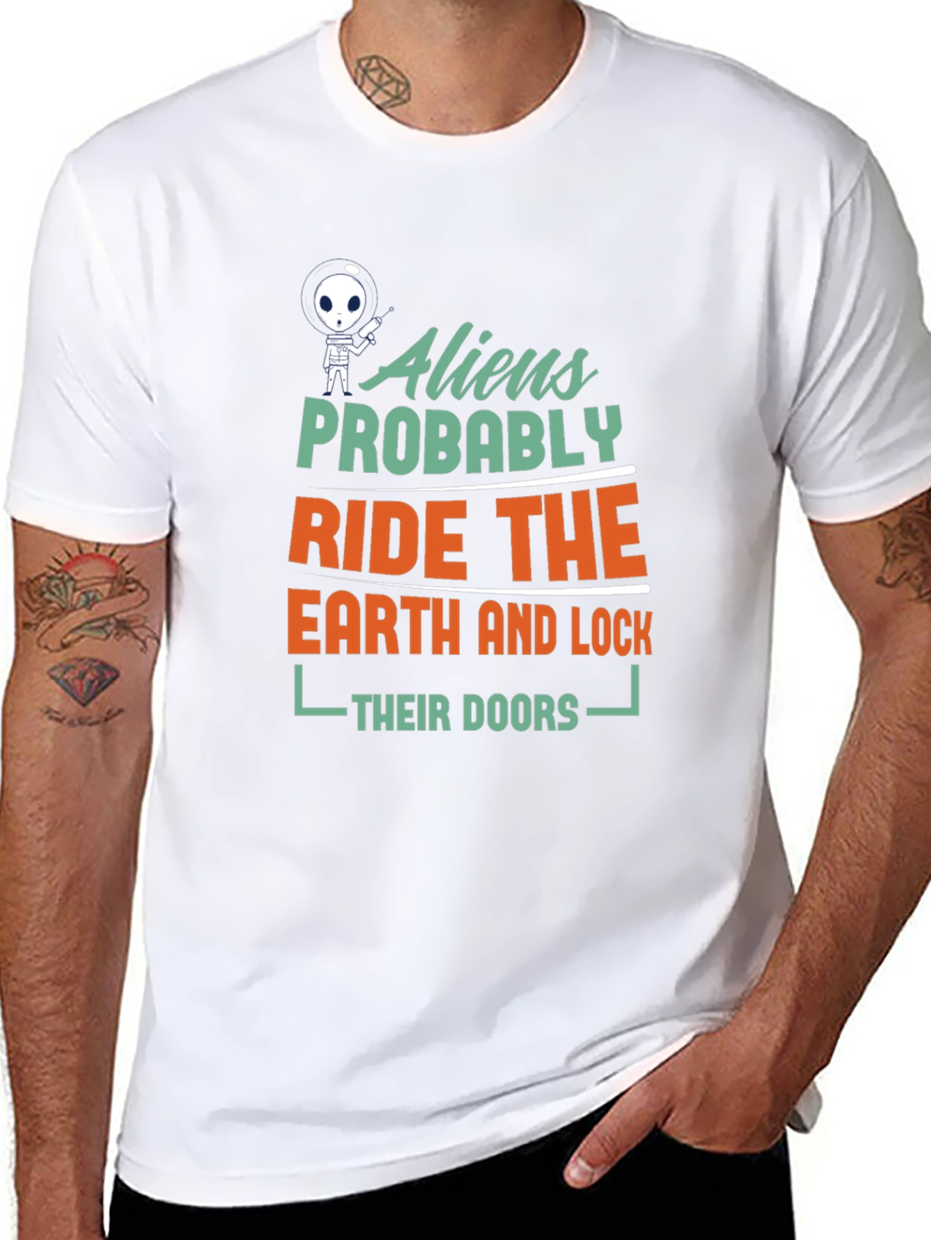Camiseta Negra: Aliens Probablemente Conduzcan la Tierra