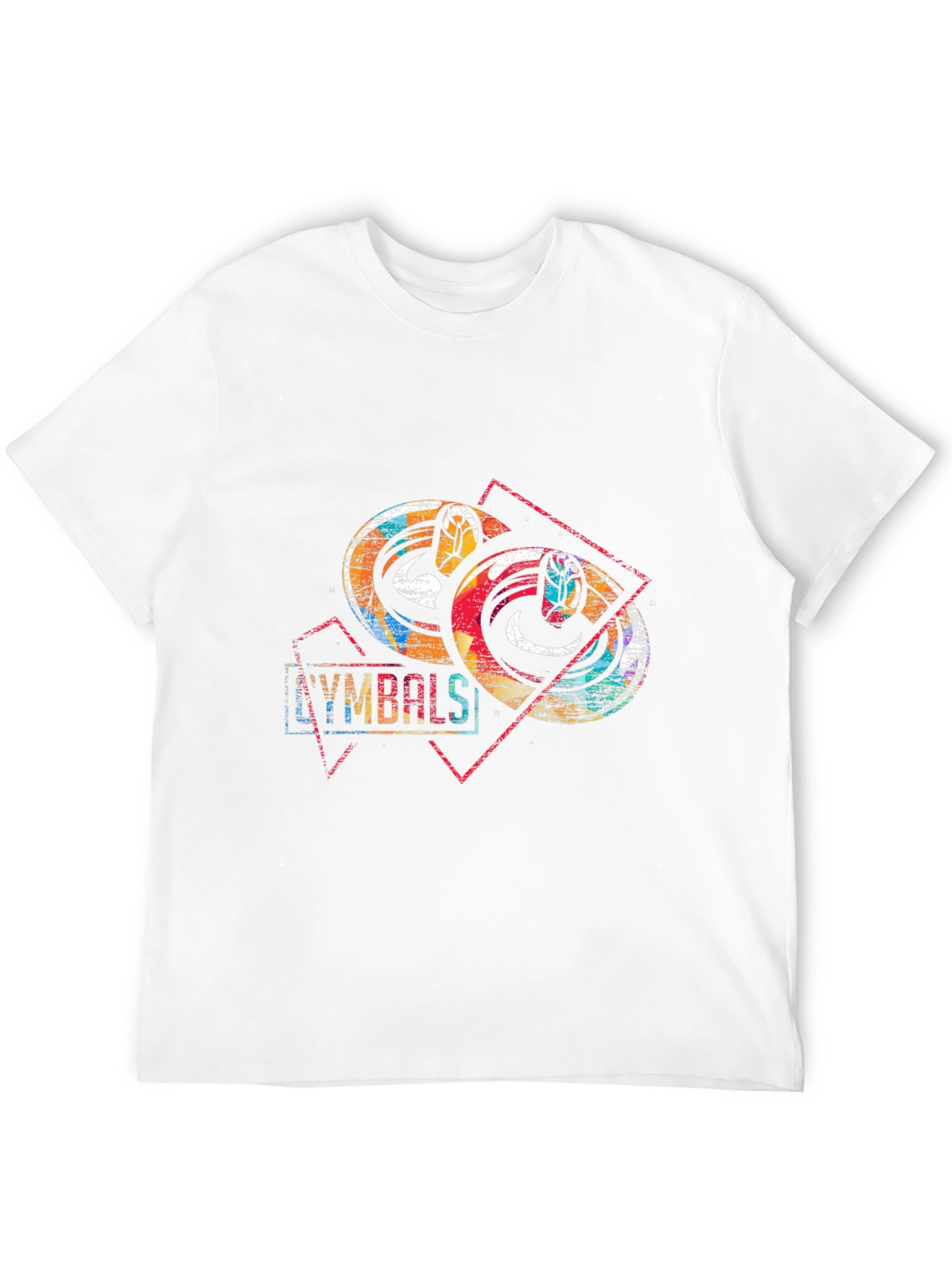 Camiseta Negra Estampada Cymbals Diseño Abstracto