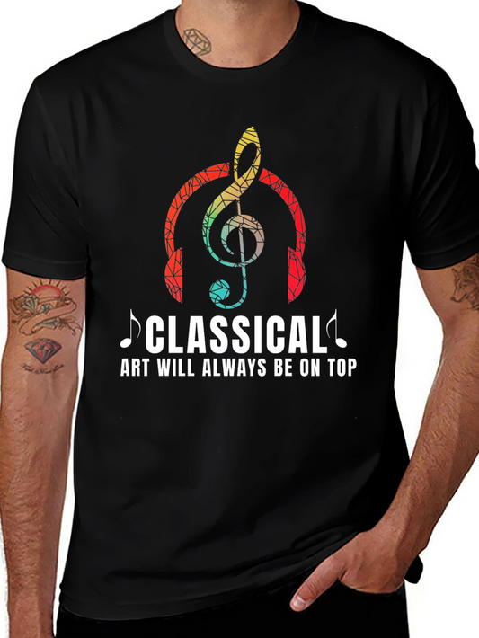 Camiseta Clásica con Diseño Musical para Amantes del Arte