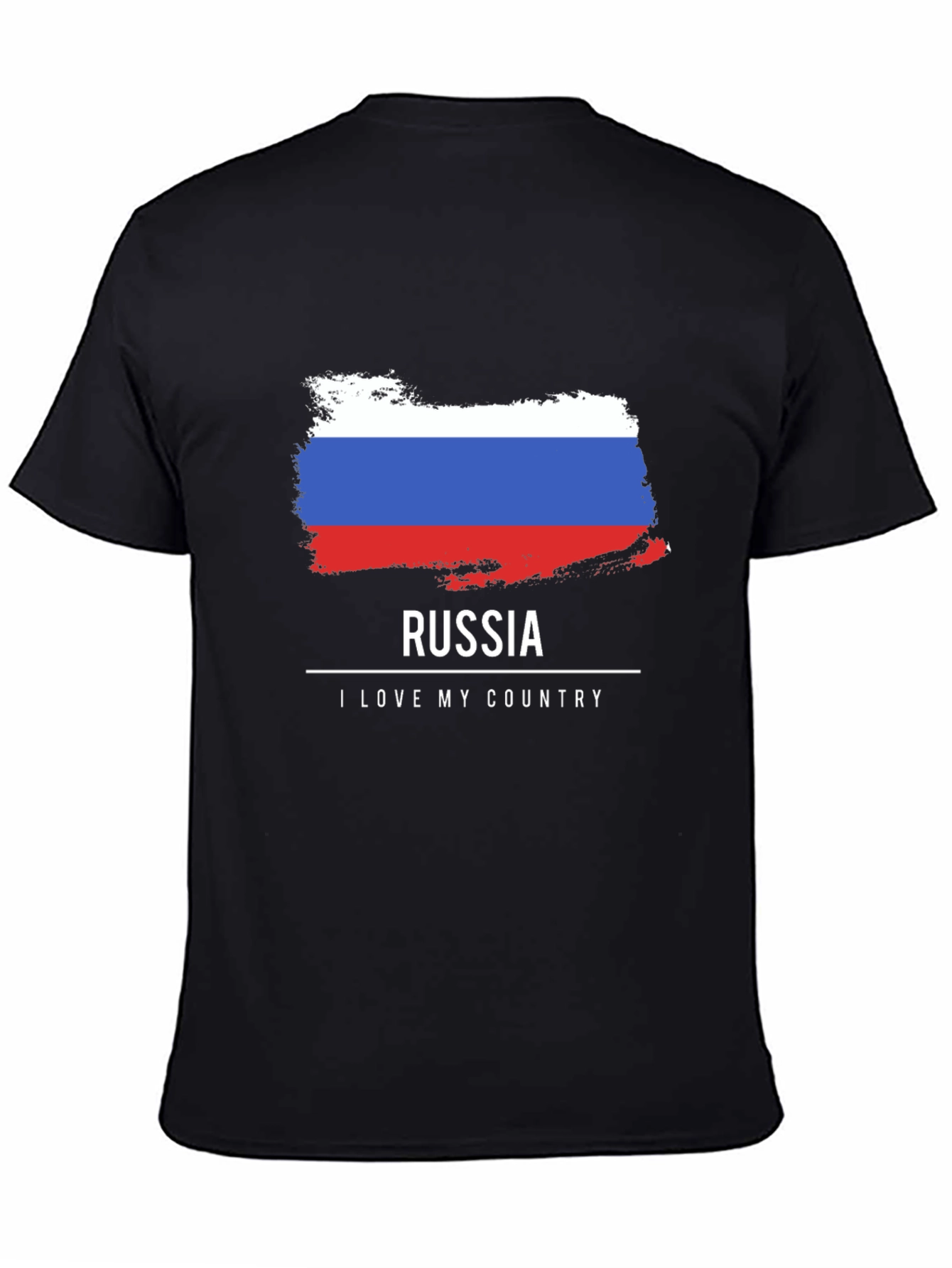 Camiseta Negra Rusia Amo Mi País