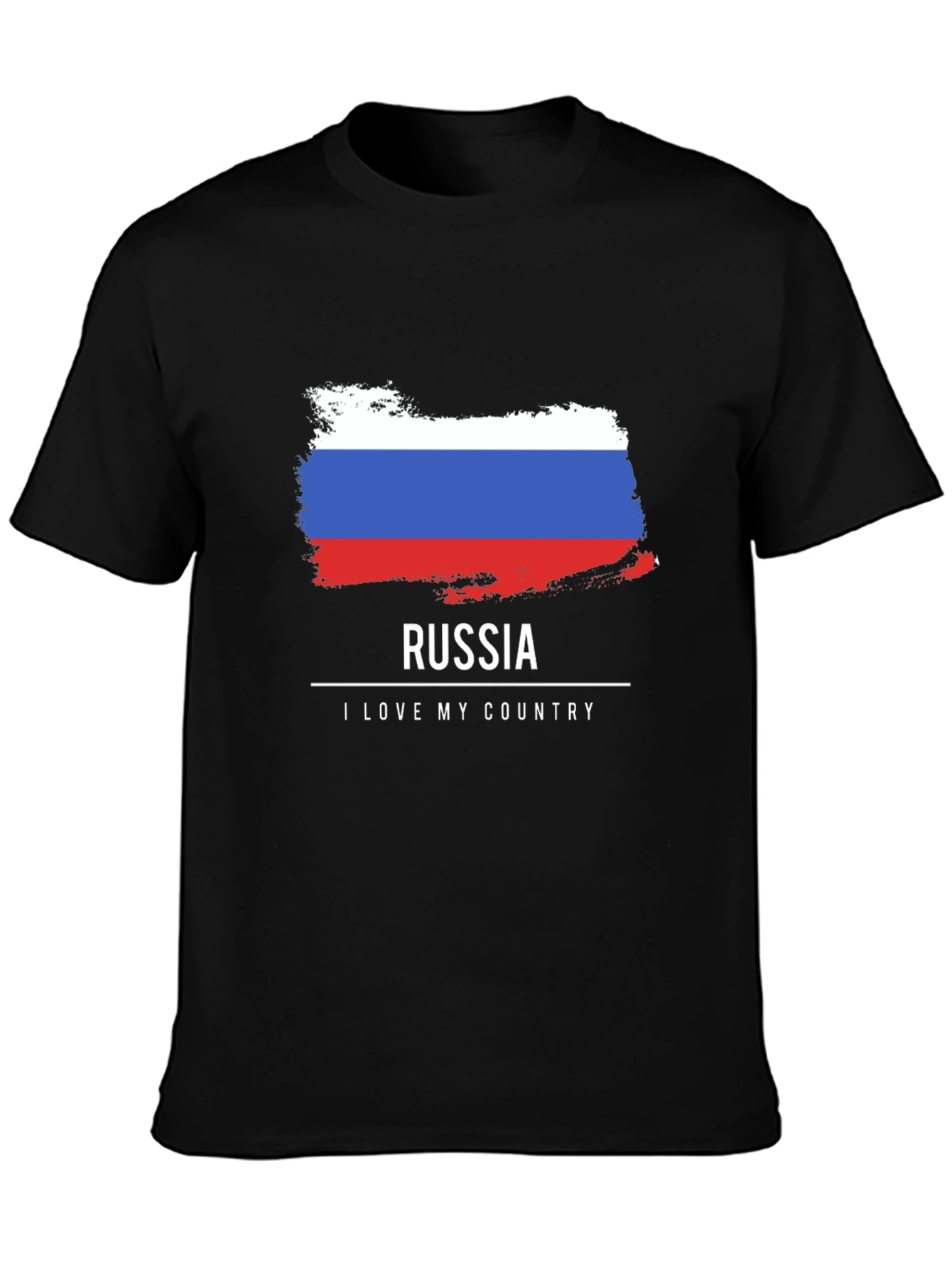 Camiseta Negra Rusia Amo Mi País