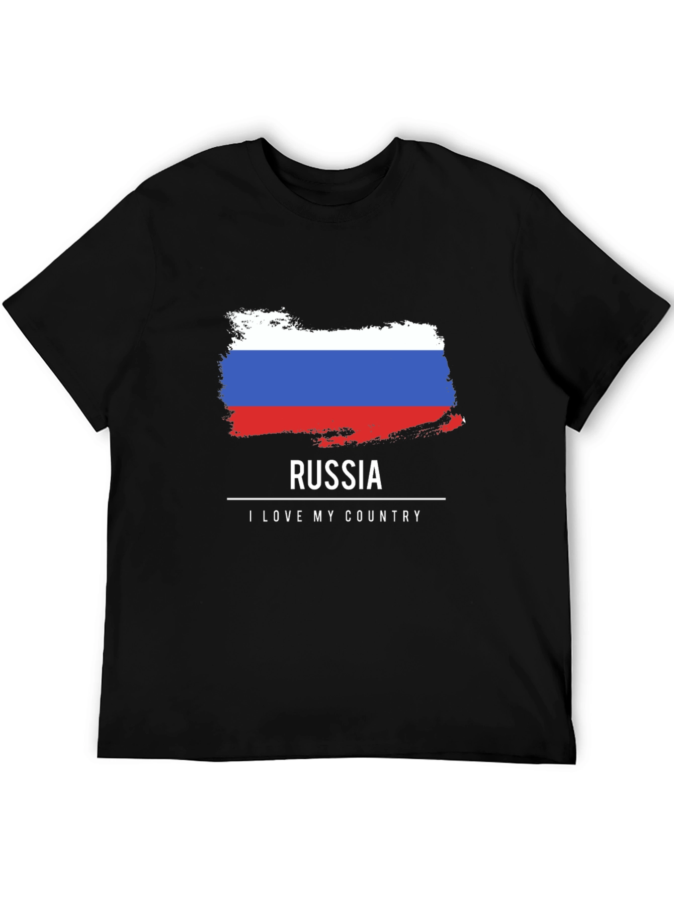 Camiseta Negra Rusia Amo Mi País