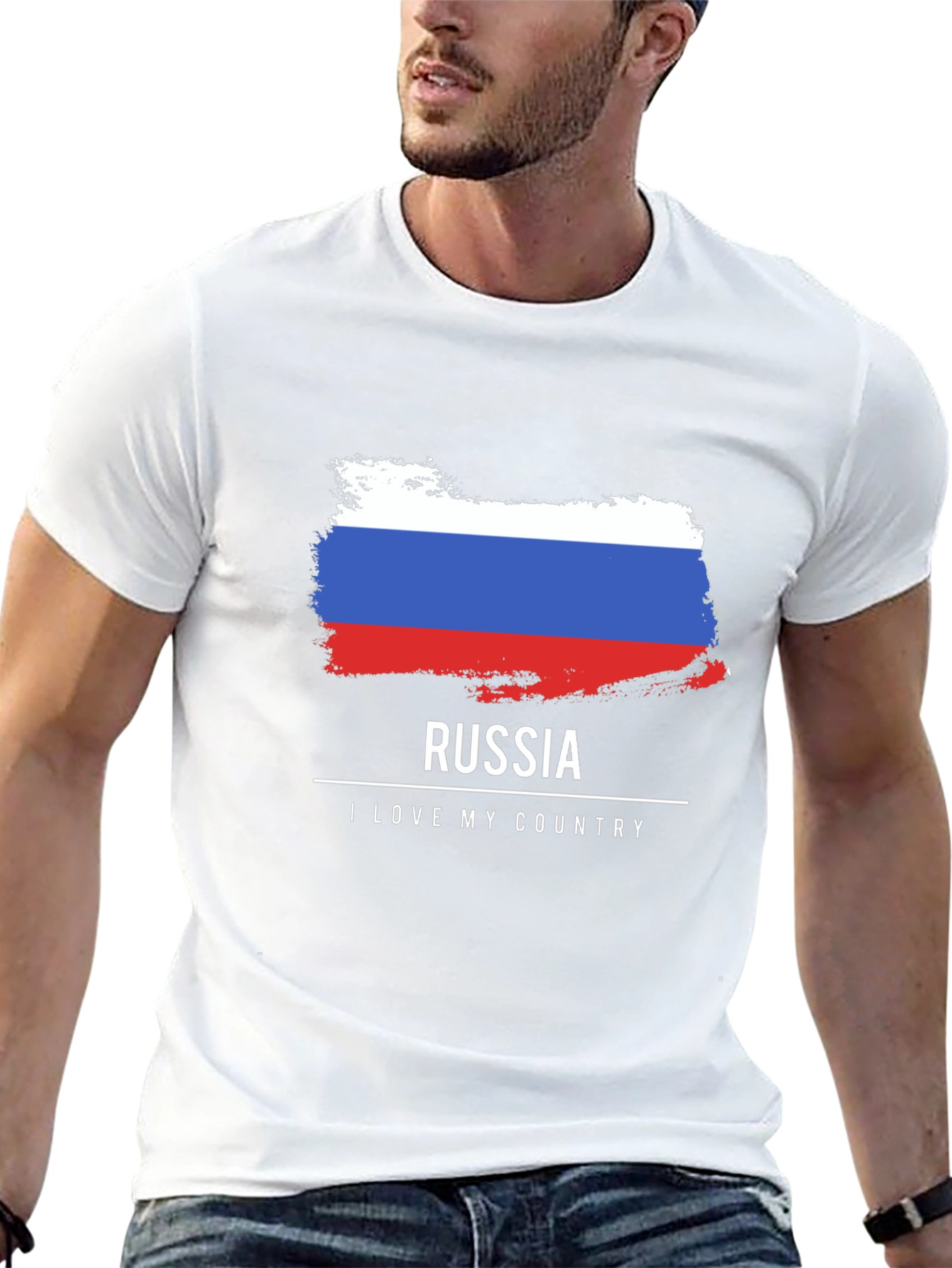 Camiseta Negra Rusia Amo Mi País