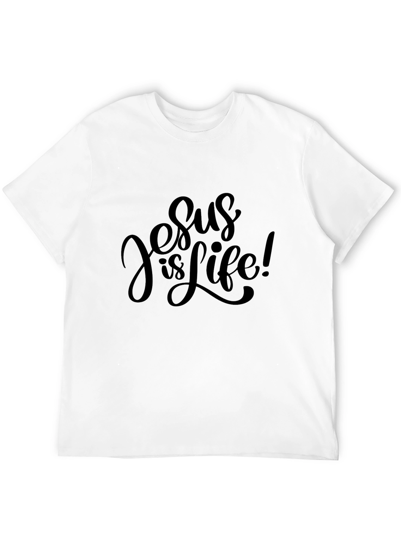 Camiseta Negra: Jesús es Vida! Diseño Único