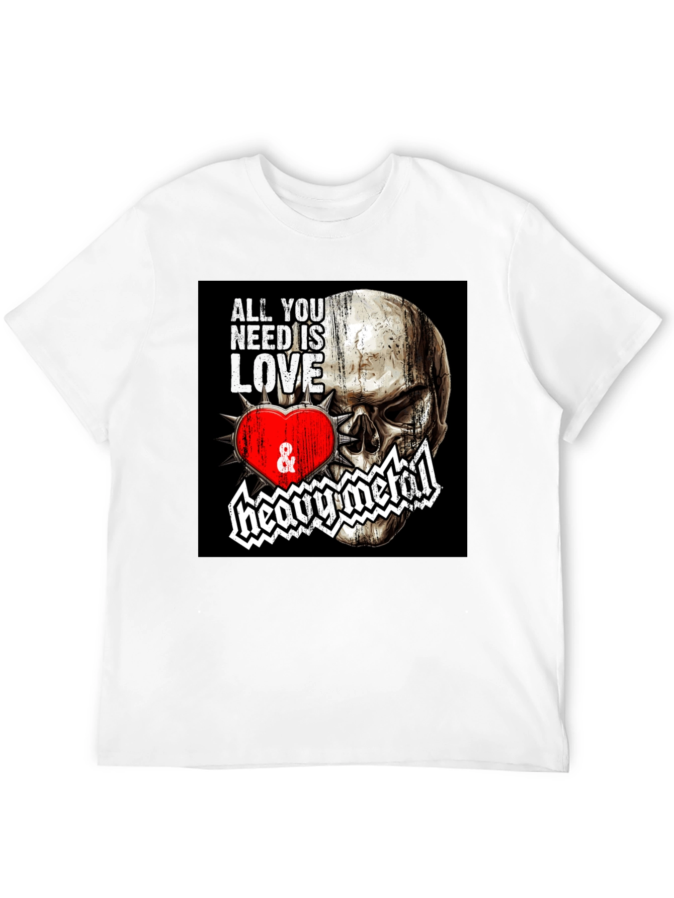 Camiseta Negra Calavera Love & Heavy Metal