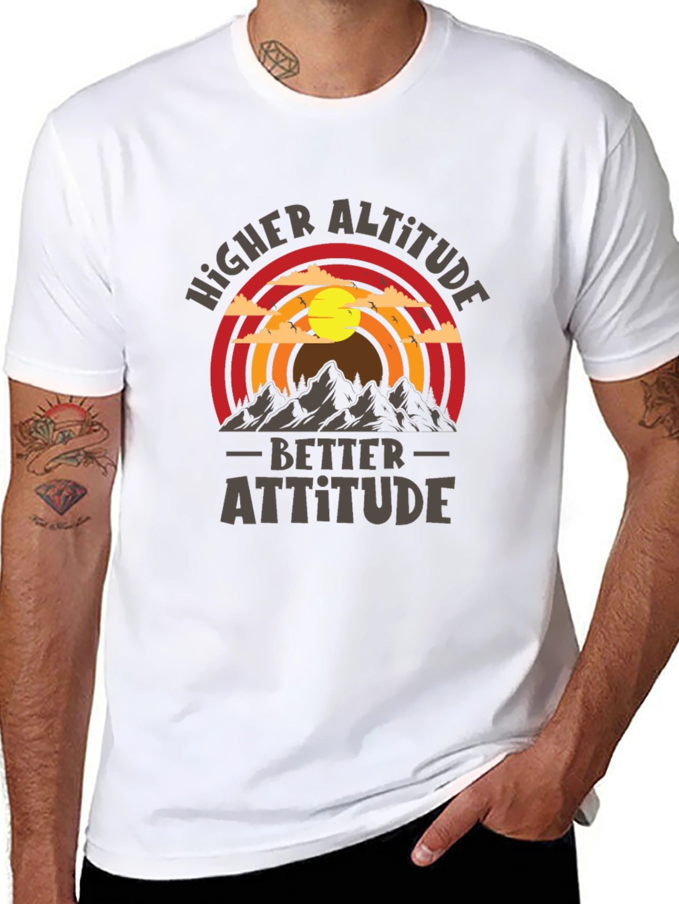 Camiseta Hombre Mayor Altitud Mejor Actitud