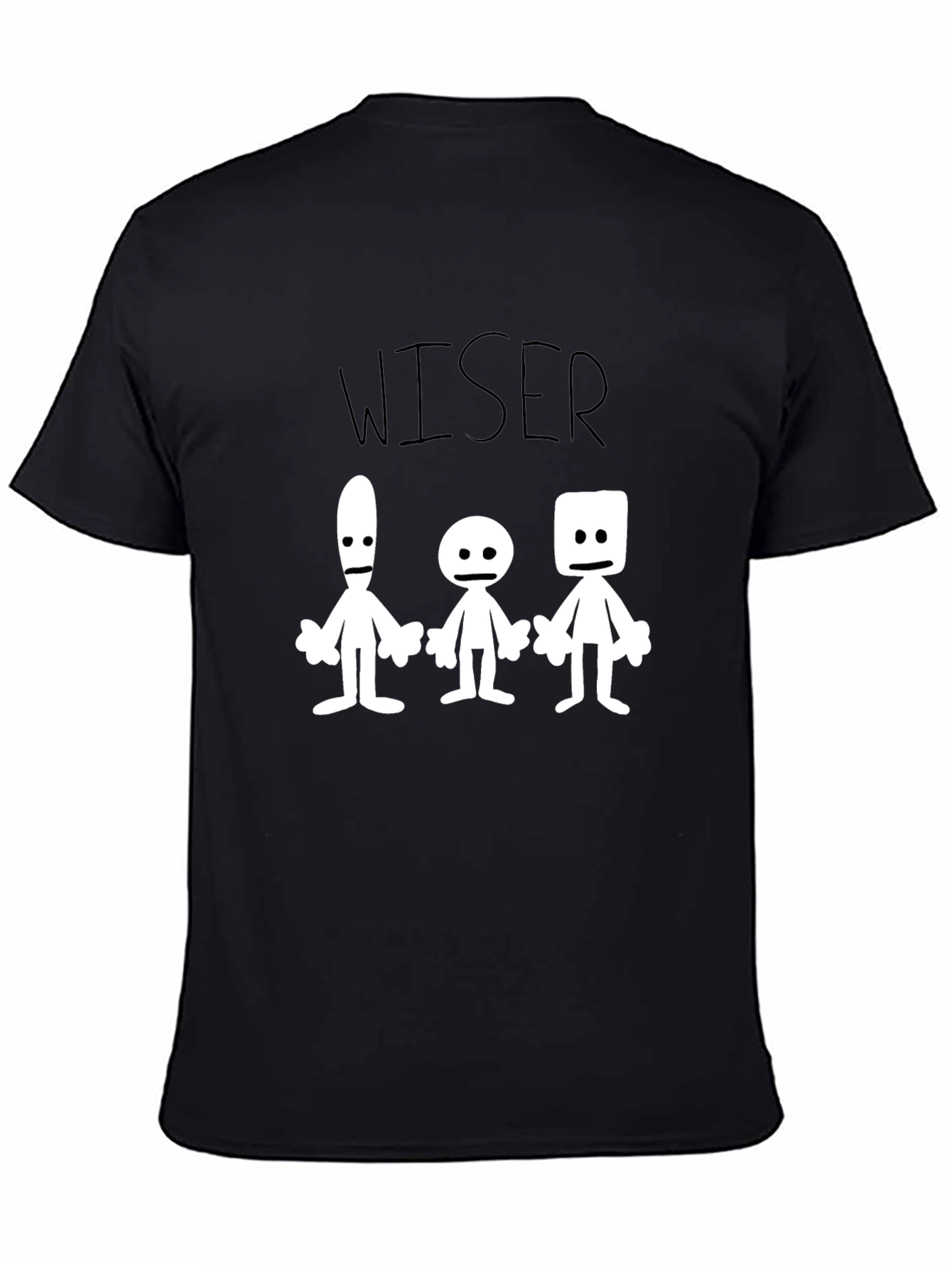 Camiseta Negra WISER con Dibujos Abstractos