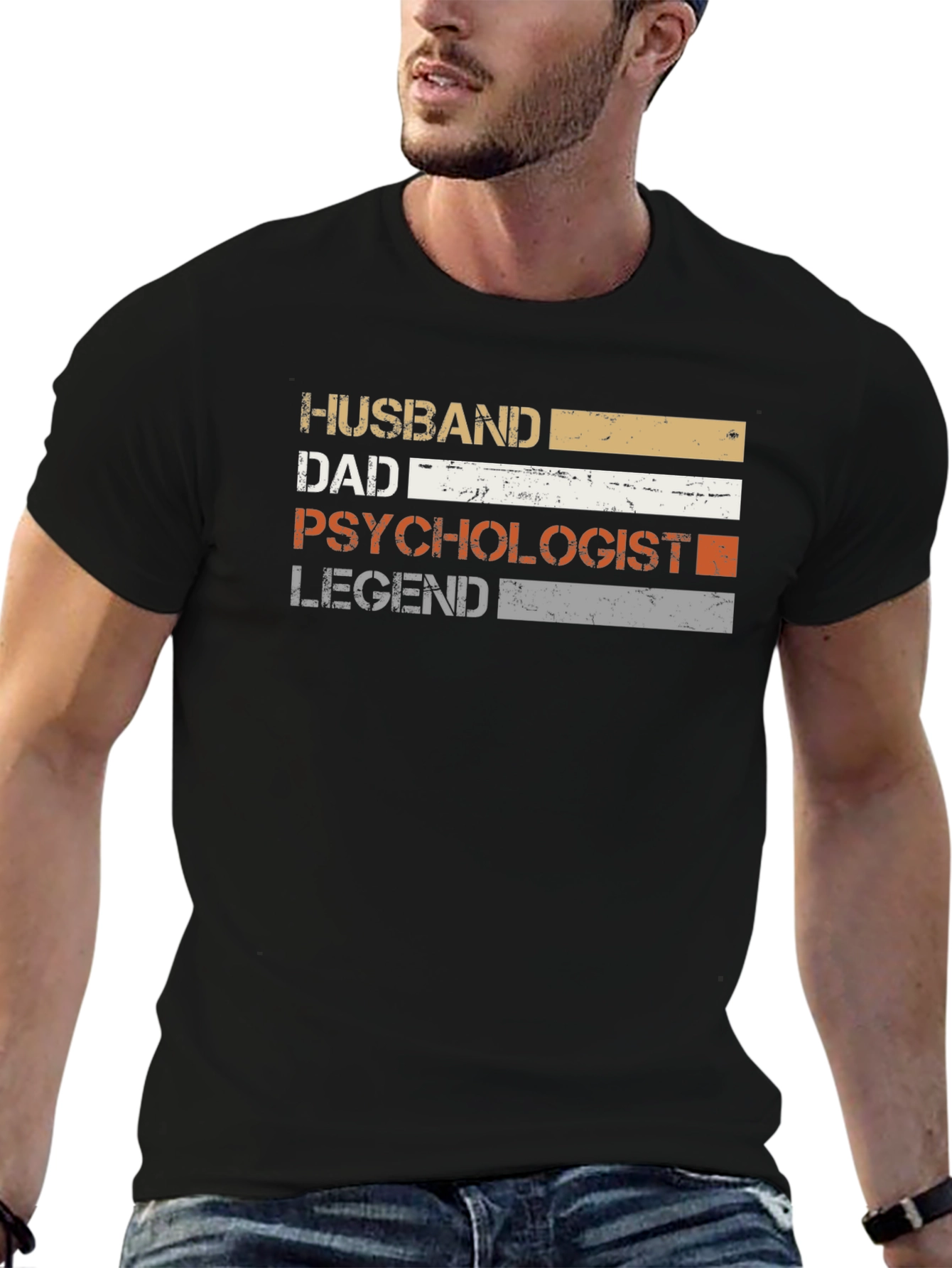 Camiseta Hombre Psicólogo Esposo Padre Leyenda - Diseño Retro