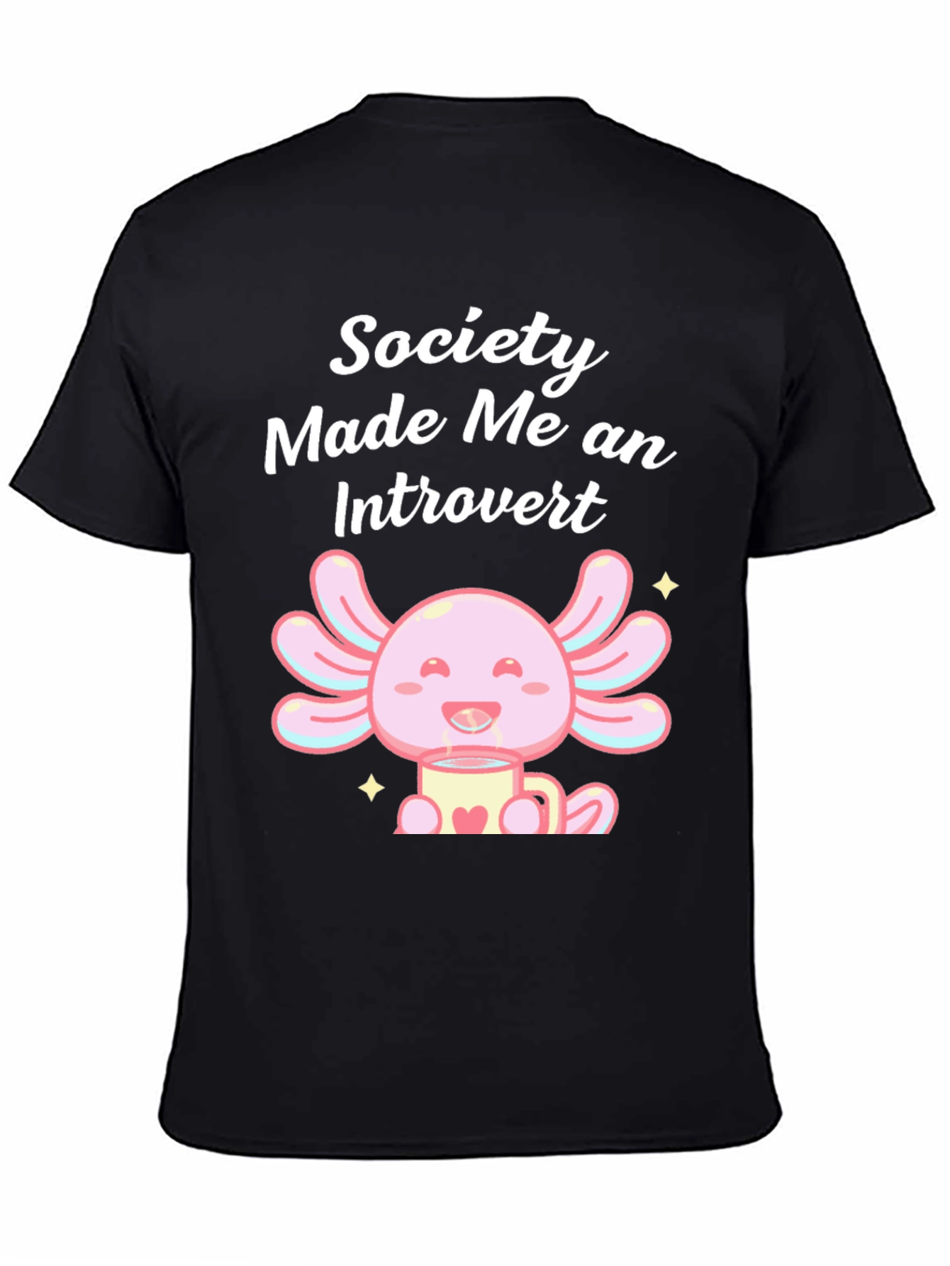 Camiseta Negra: Society Made Me an Introvert
