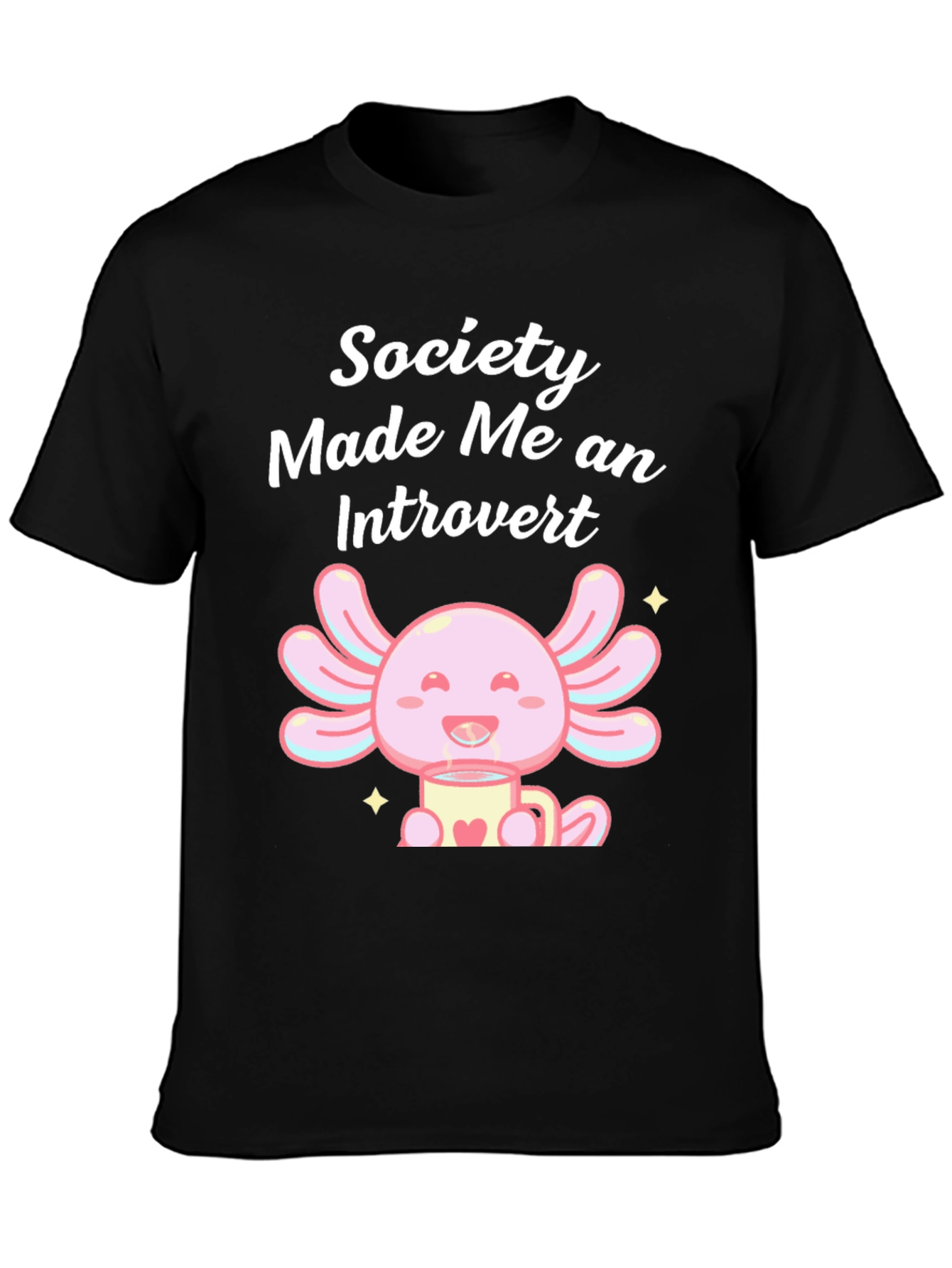Camiseta Negra: Society Made Me an Introvert