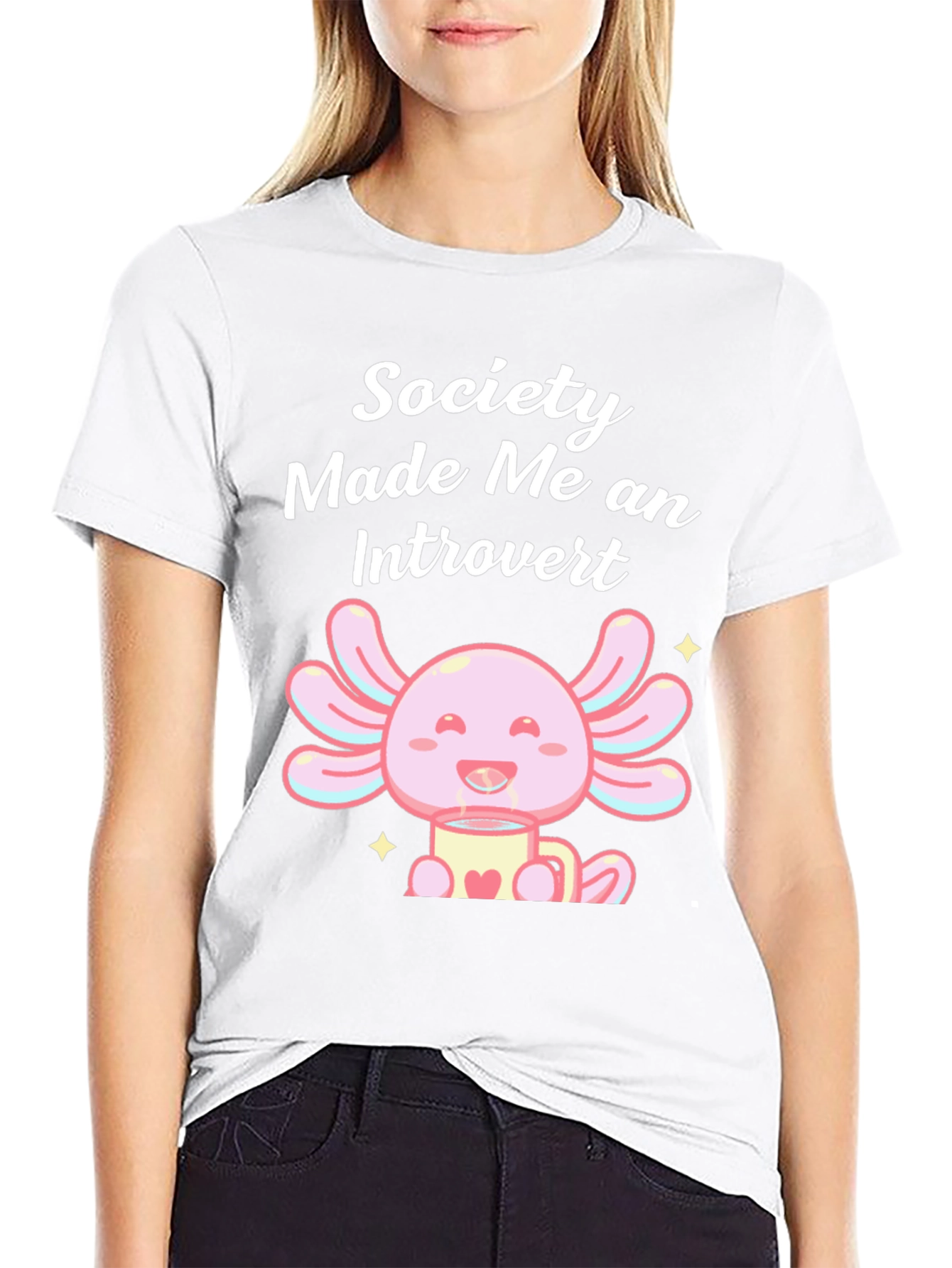 Camiseta Negra: Society Made Me an Introvert