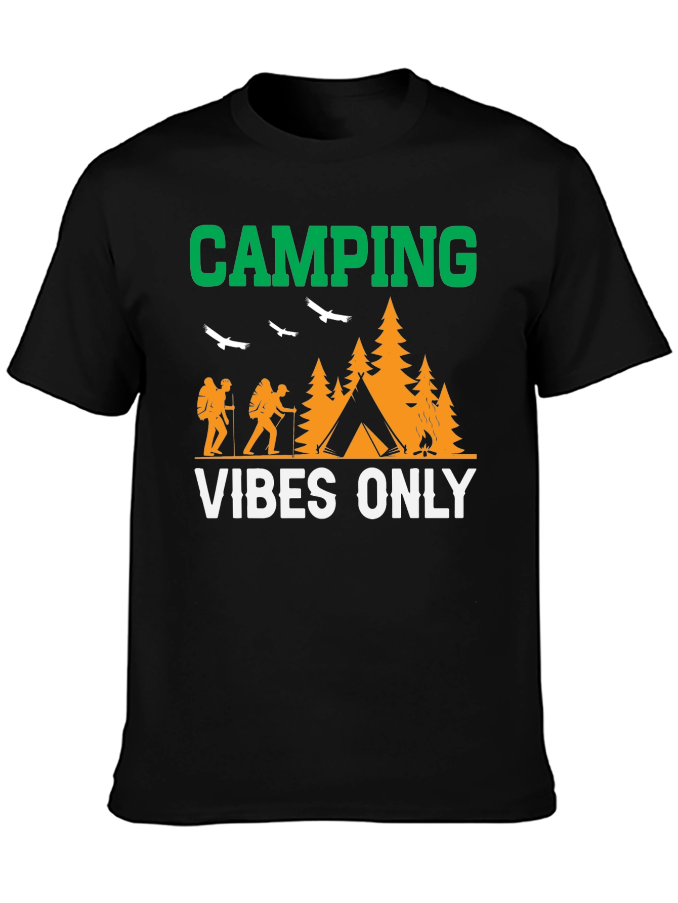 Camiseta Negra Camping Vibes Only