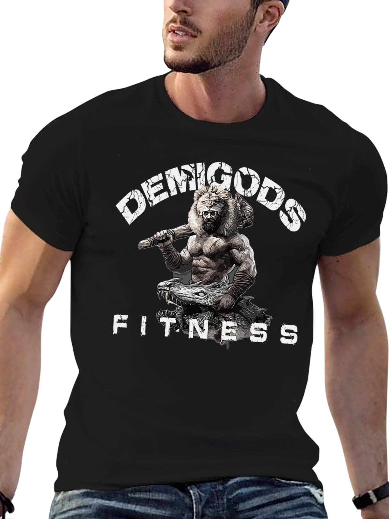Camiseta Negra: Demigods Fitness - Estilo y Fuerza