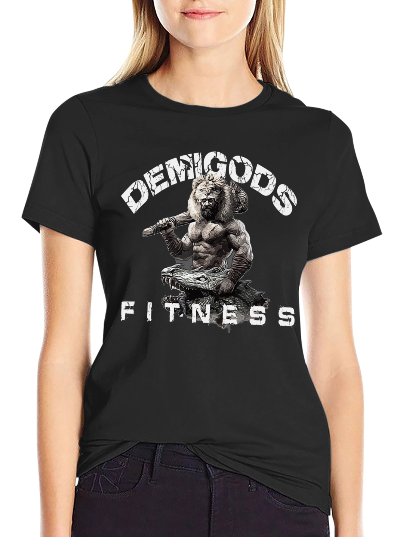 Camiseta Negra: Demigods Fitness - Estilo y Fuerza