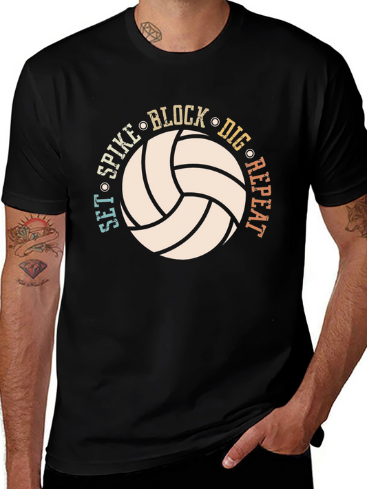 Camiseta de voleibol: ¡Set Spike Block Dig Repeat!