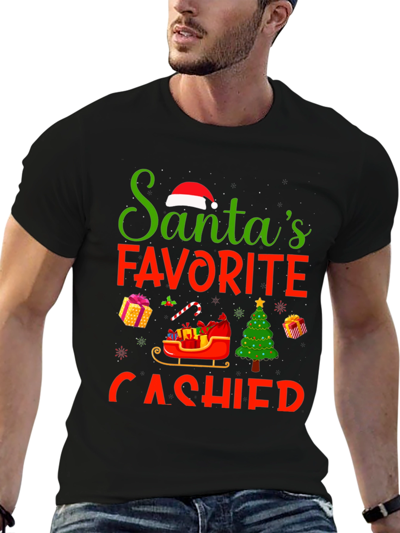Camiseta Navideña Favorita de Santa para Cajeros