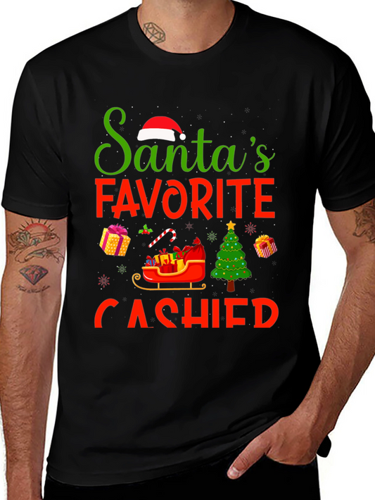 Camiseta Navideña Favorita de Santa para Cajeros