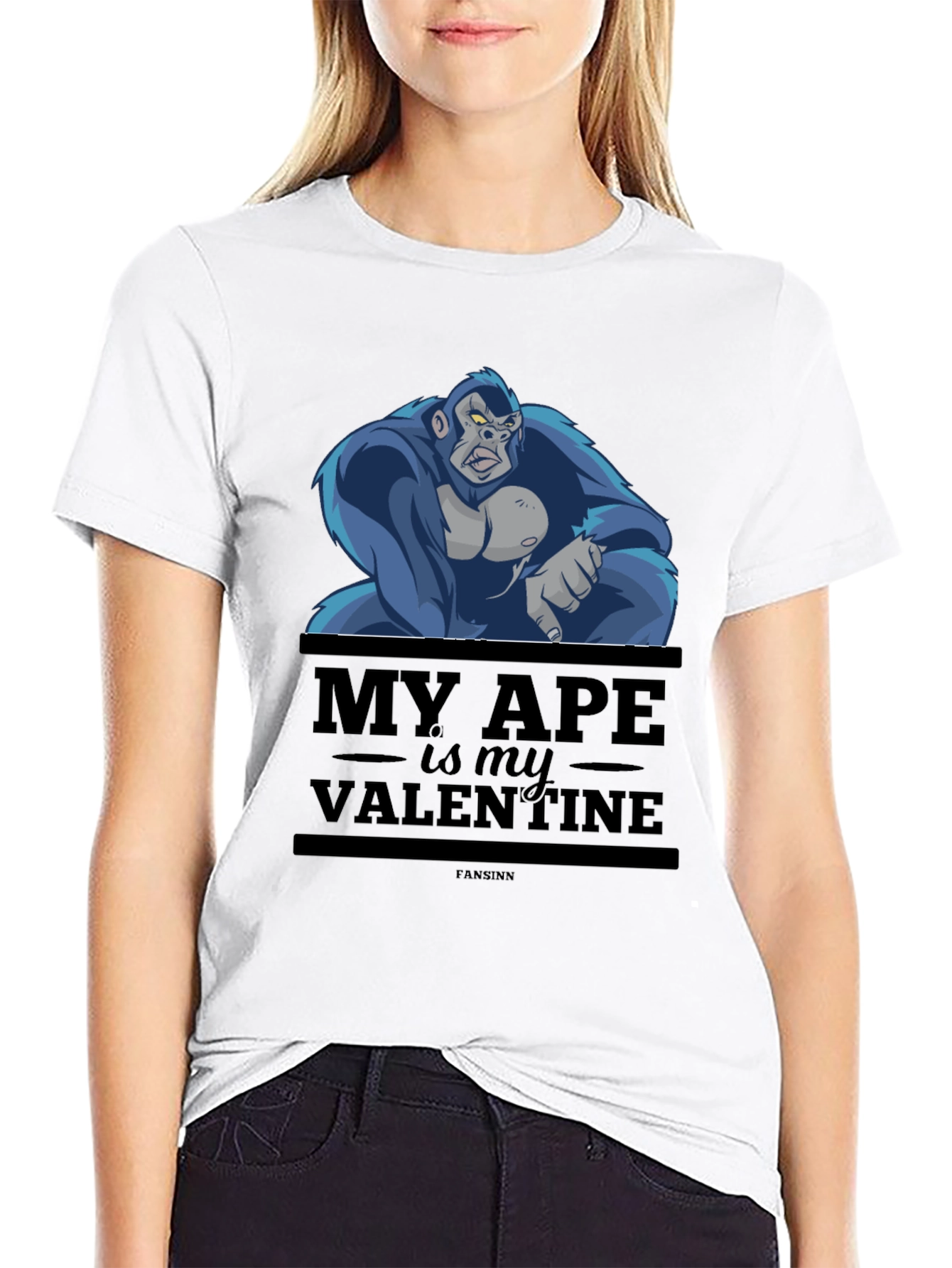 Camiseta Negra Mi Mono es mi Valentín