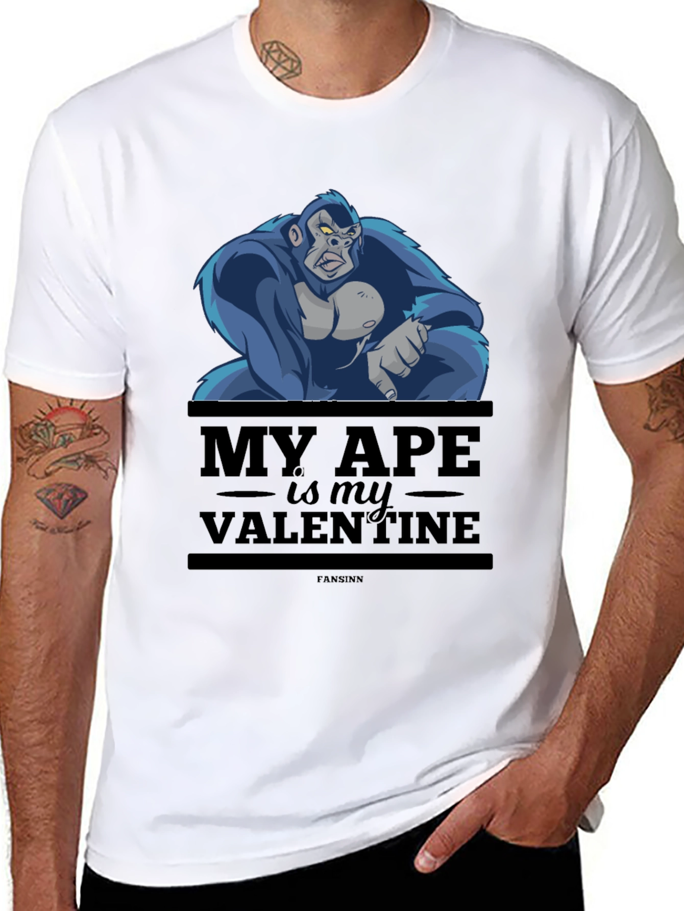 Camiseta Negra Mi Mono es mi Valentín