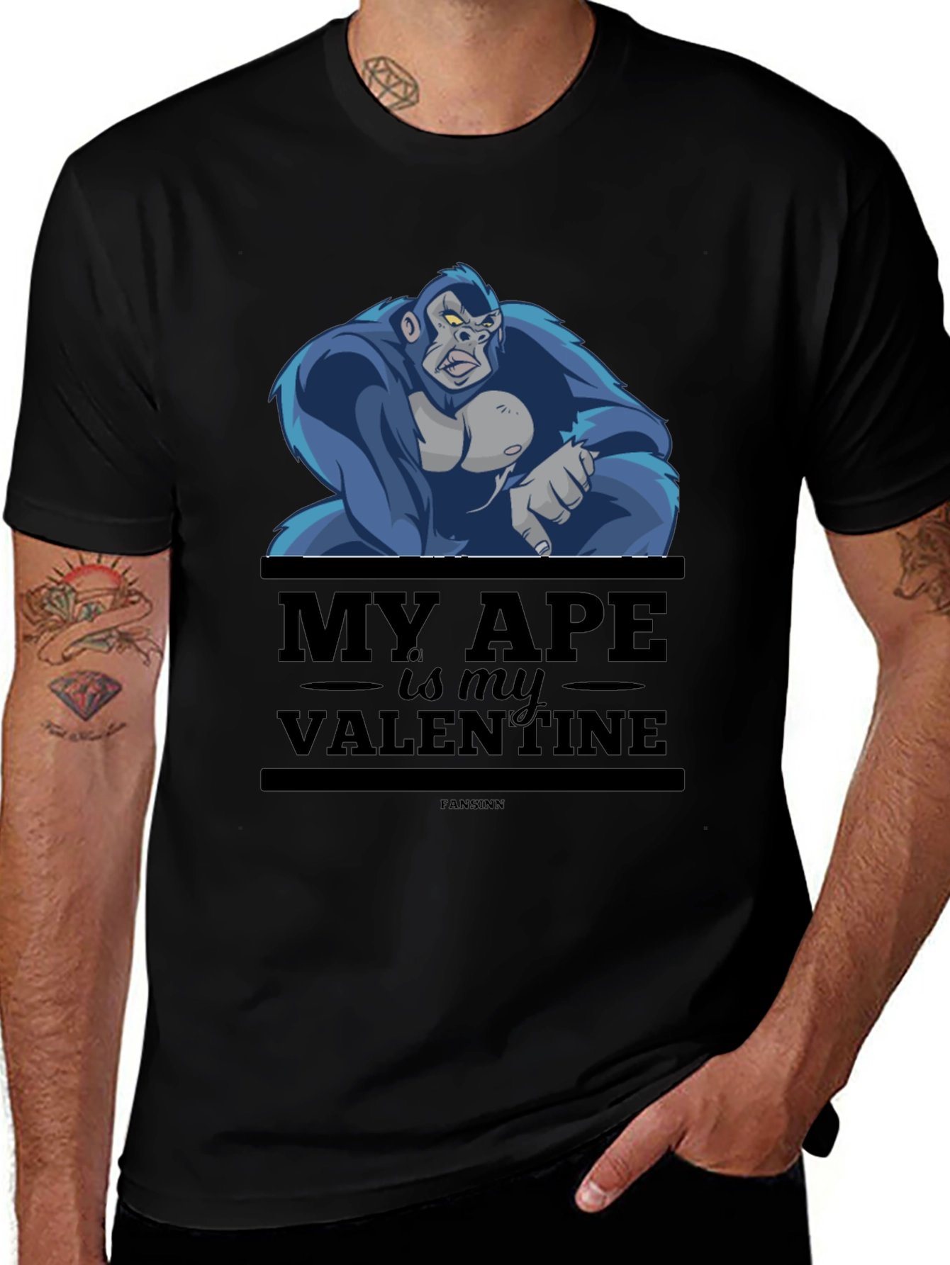 Camiseta Negra Mi Mono es mi Valentín