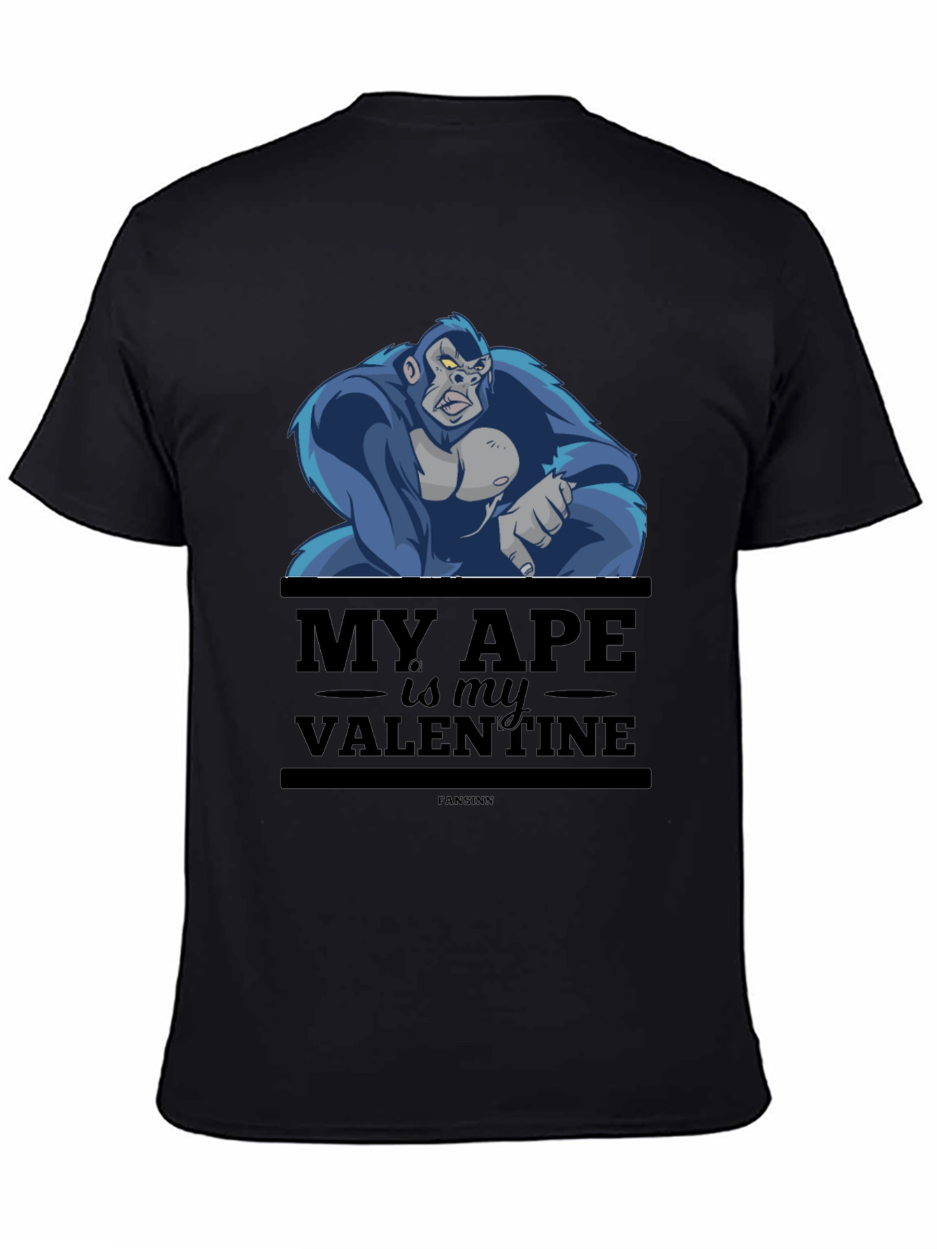 Camiseta Negra Mi Mono es mi Valentín