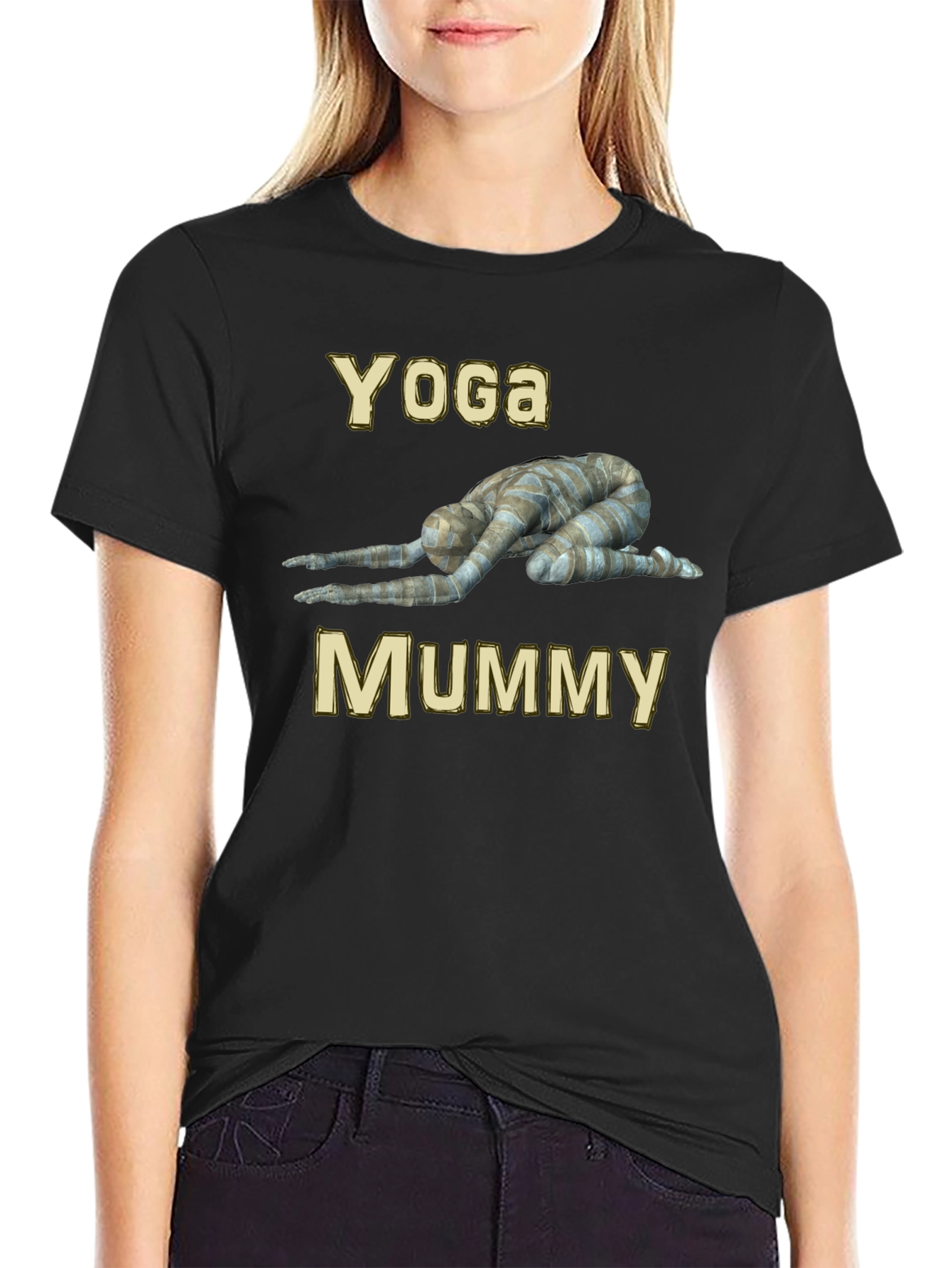 Camiseta Yoga Mummy Negra