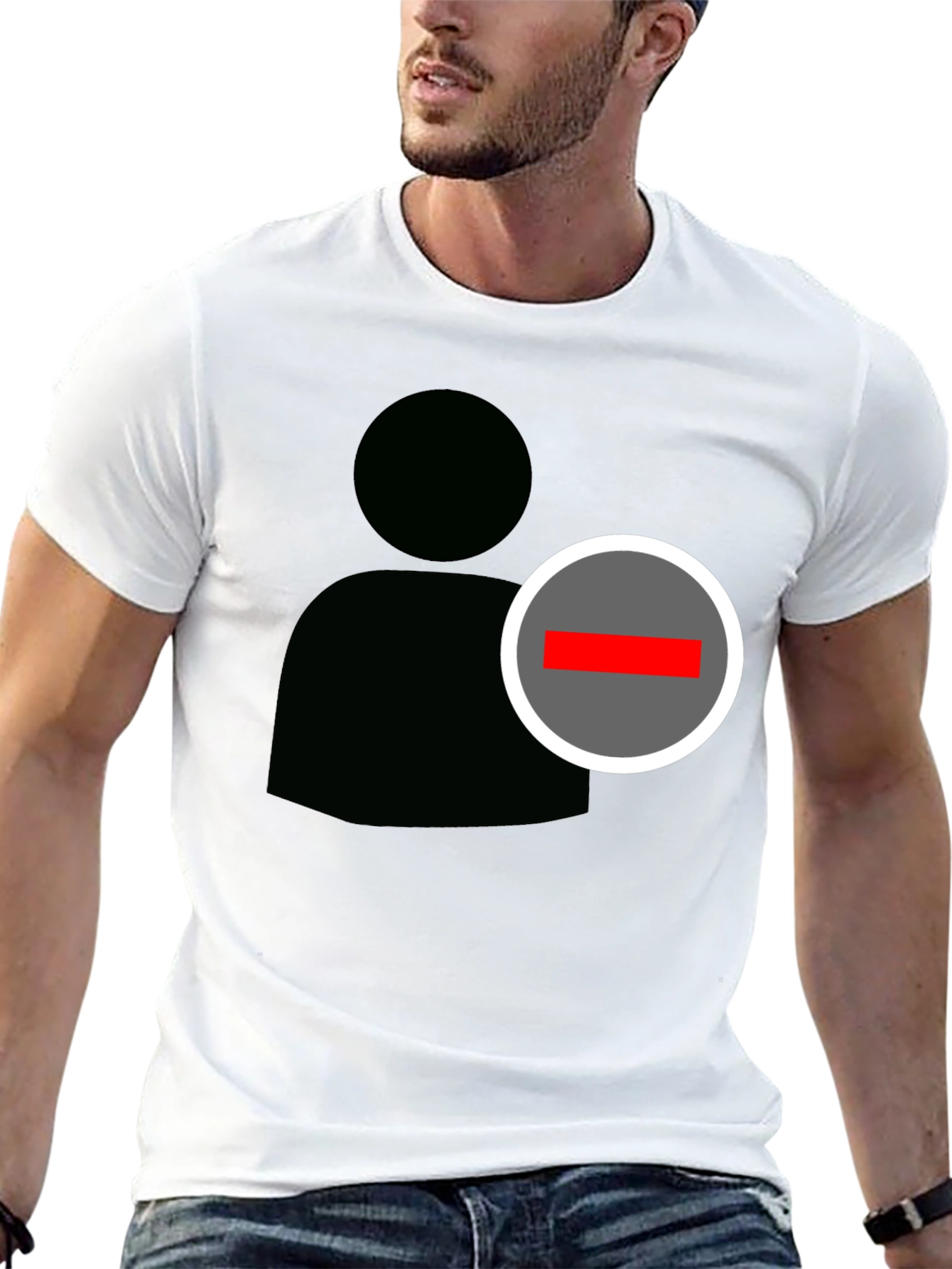 Camiseta Negra Gráfica Eliminar Contacto