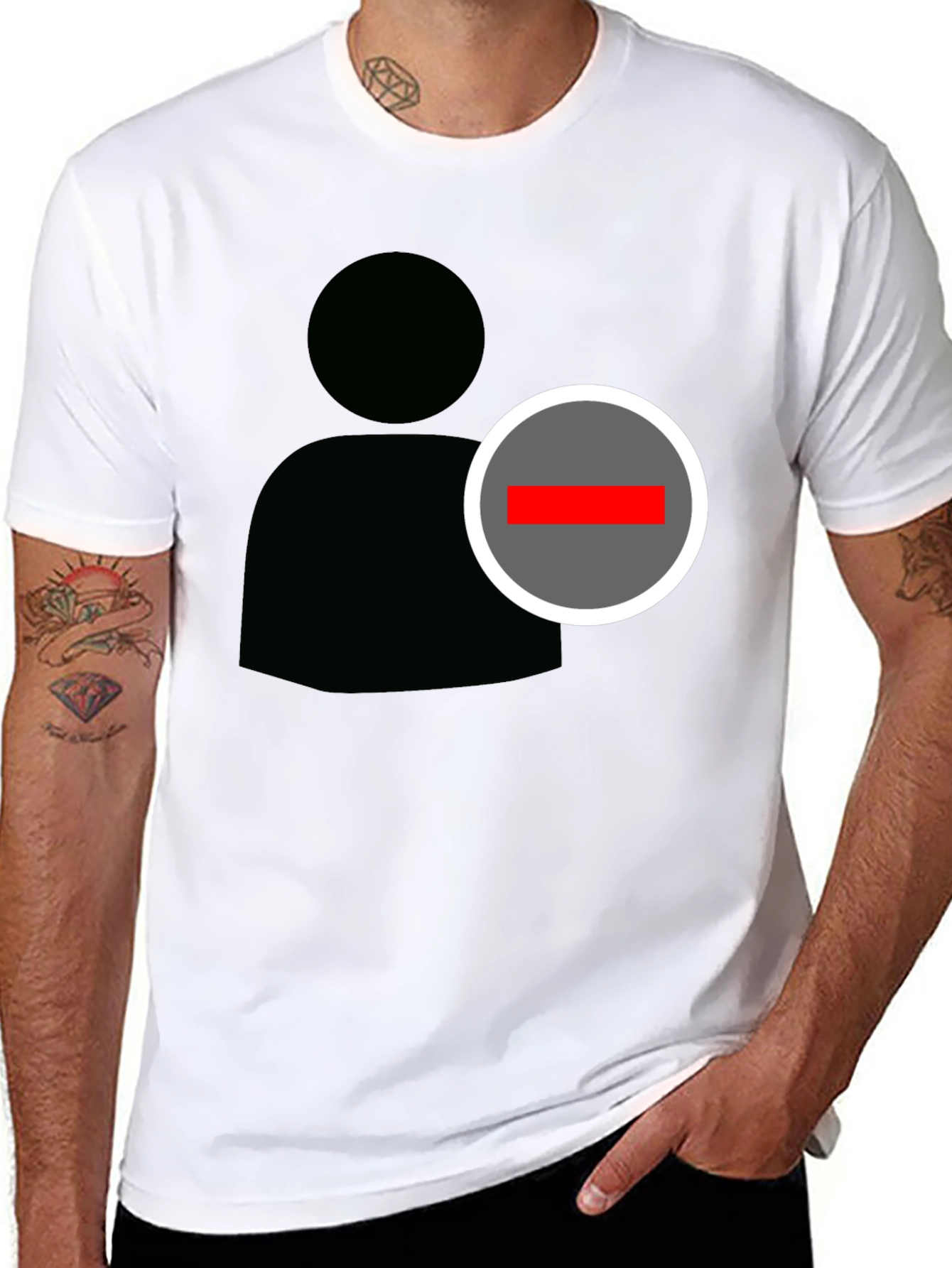 Camiseta Negra Gráfica Eliminar Contacto