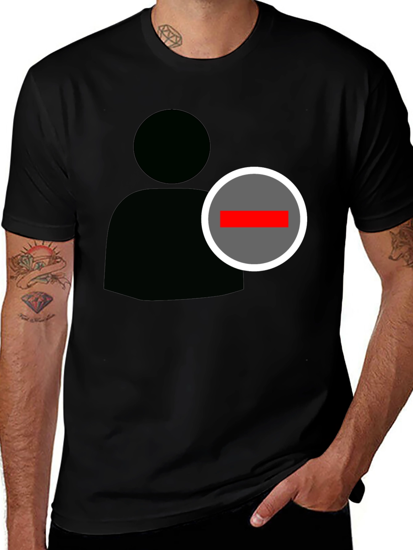 Camiseta Negra Gráfica Eliminar Contacto
