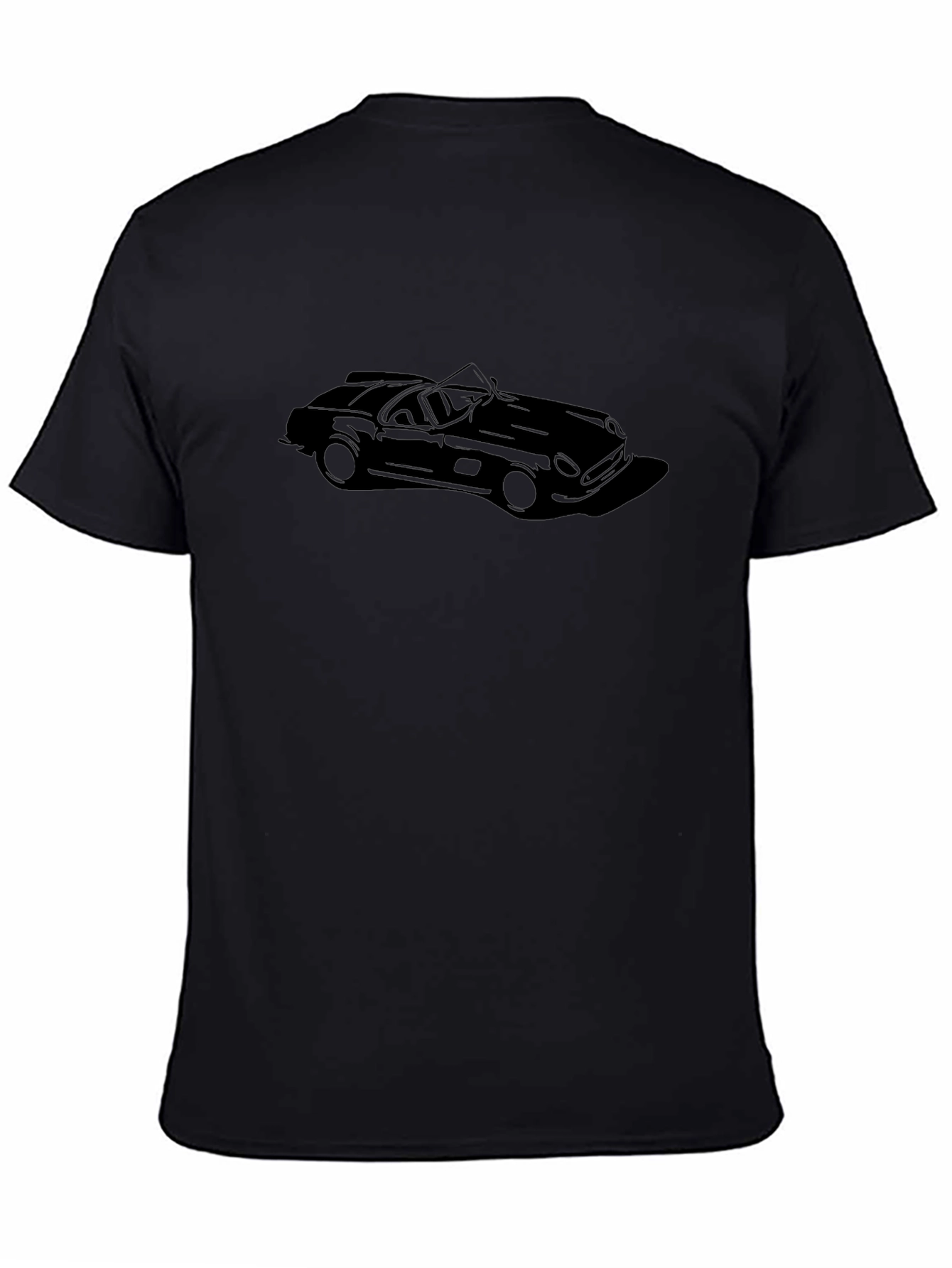 Camiseta Negra Coche Clásico Estampado para Hombre