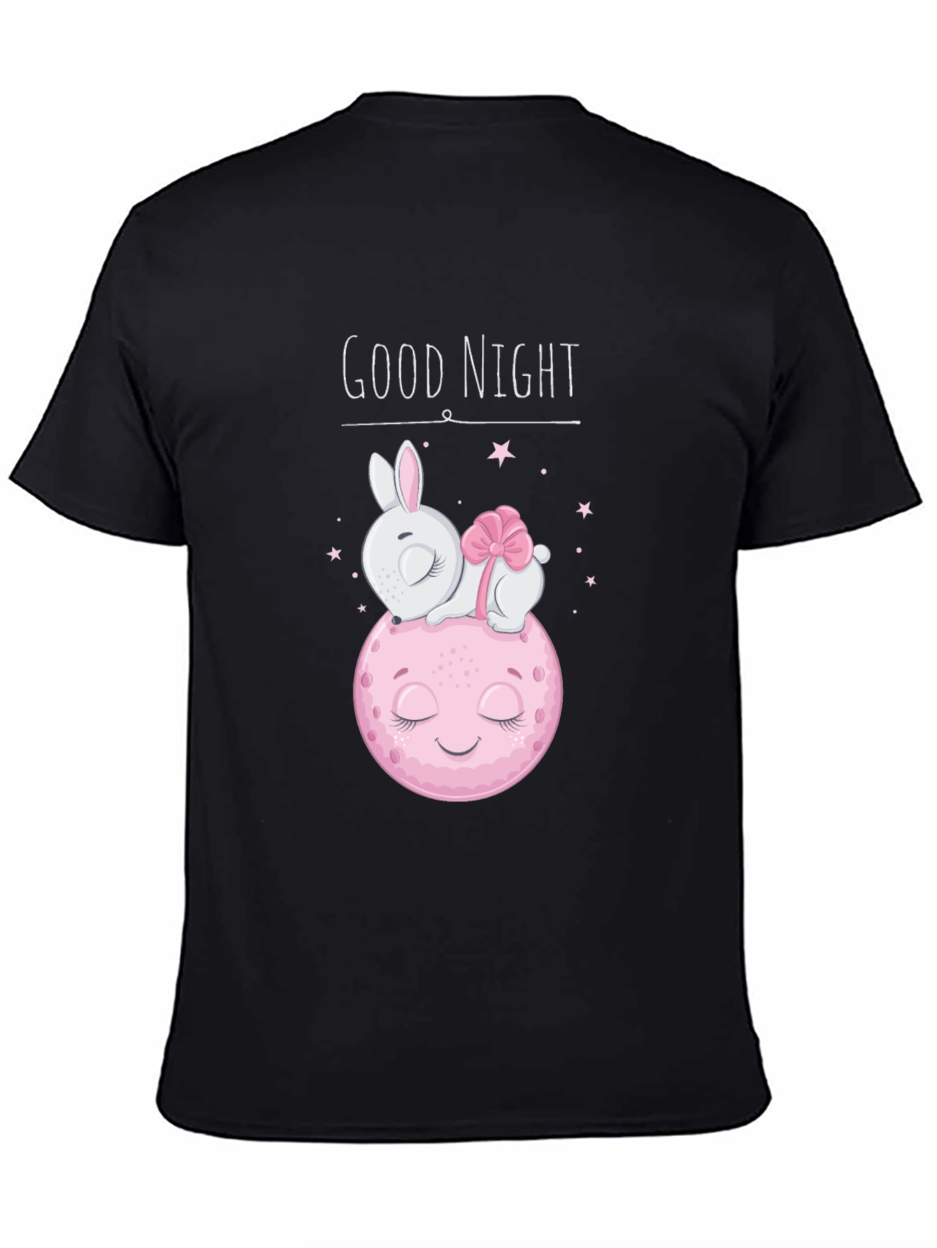 Camiseta Negra Buenas Noches Conejo Luna