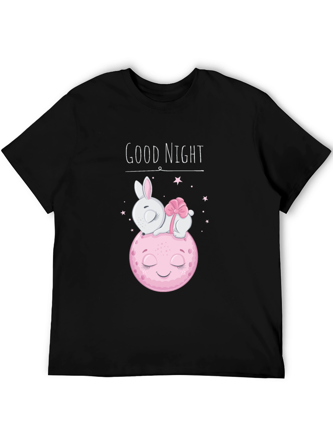 Camiseta Negra Buenas Noches Conejo Luna
