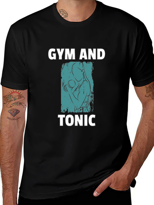 Camiseta Negra: Gym and Tonic - Estilo Fitness