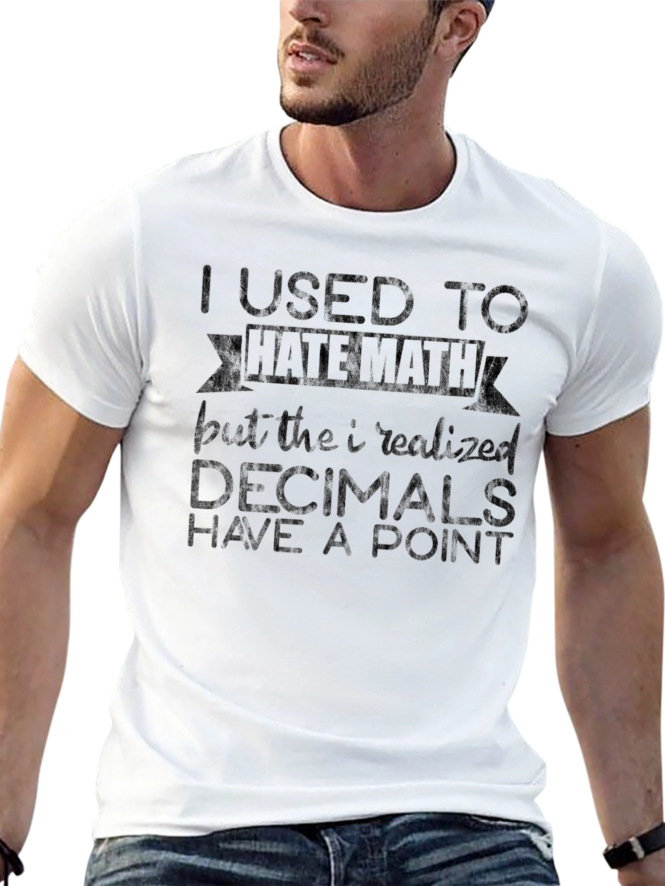 Camiseta Negra: Odio las Matemáticas ¡Decimales al Rescate!
