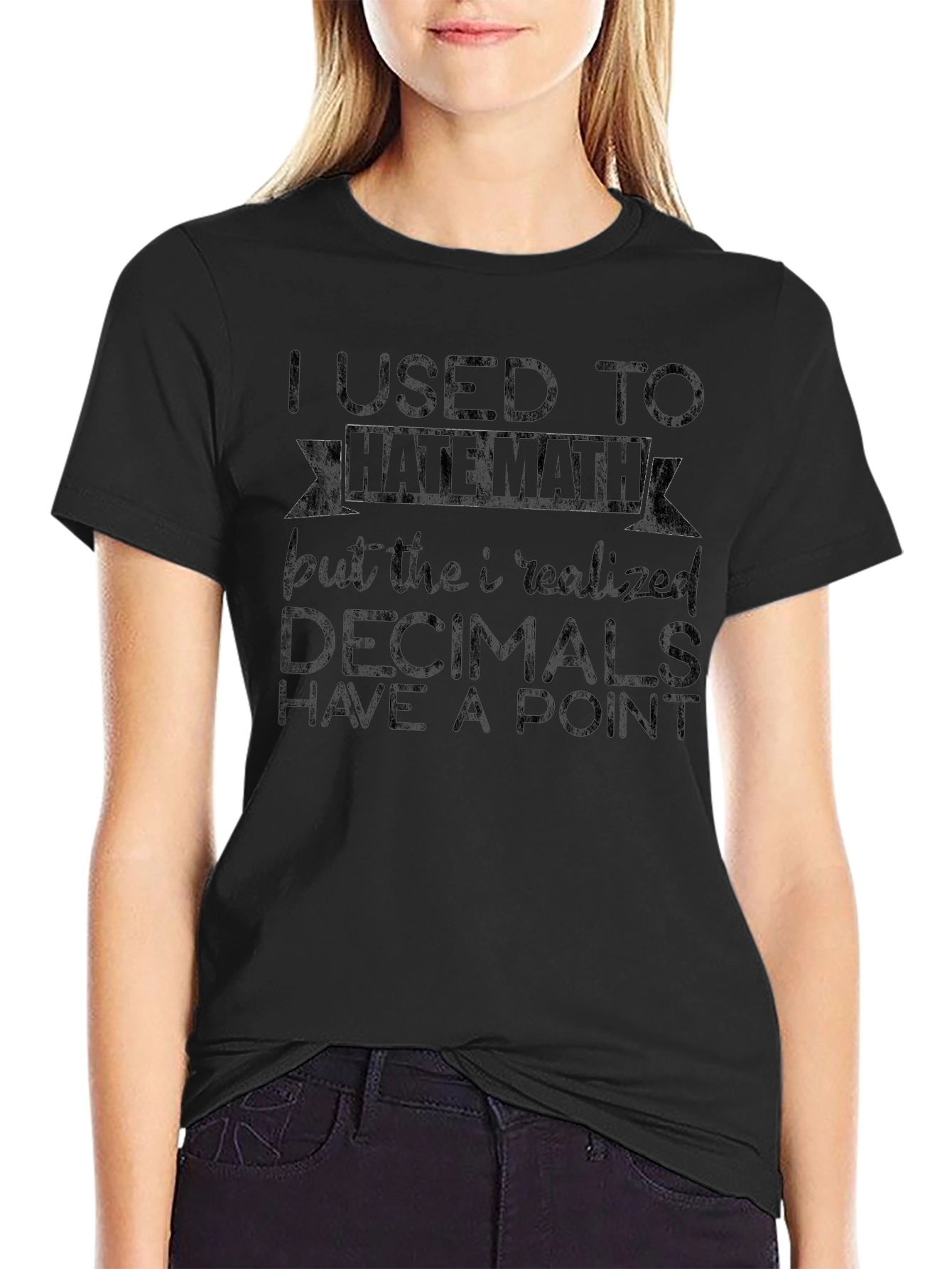 Camiseta Negra: Odio las Matemáticas ¡Decimales al Rescate!