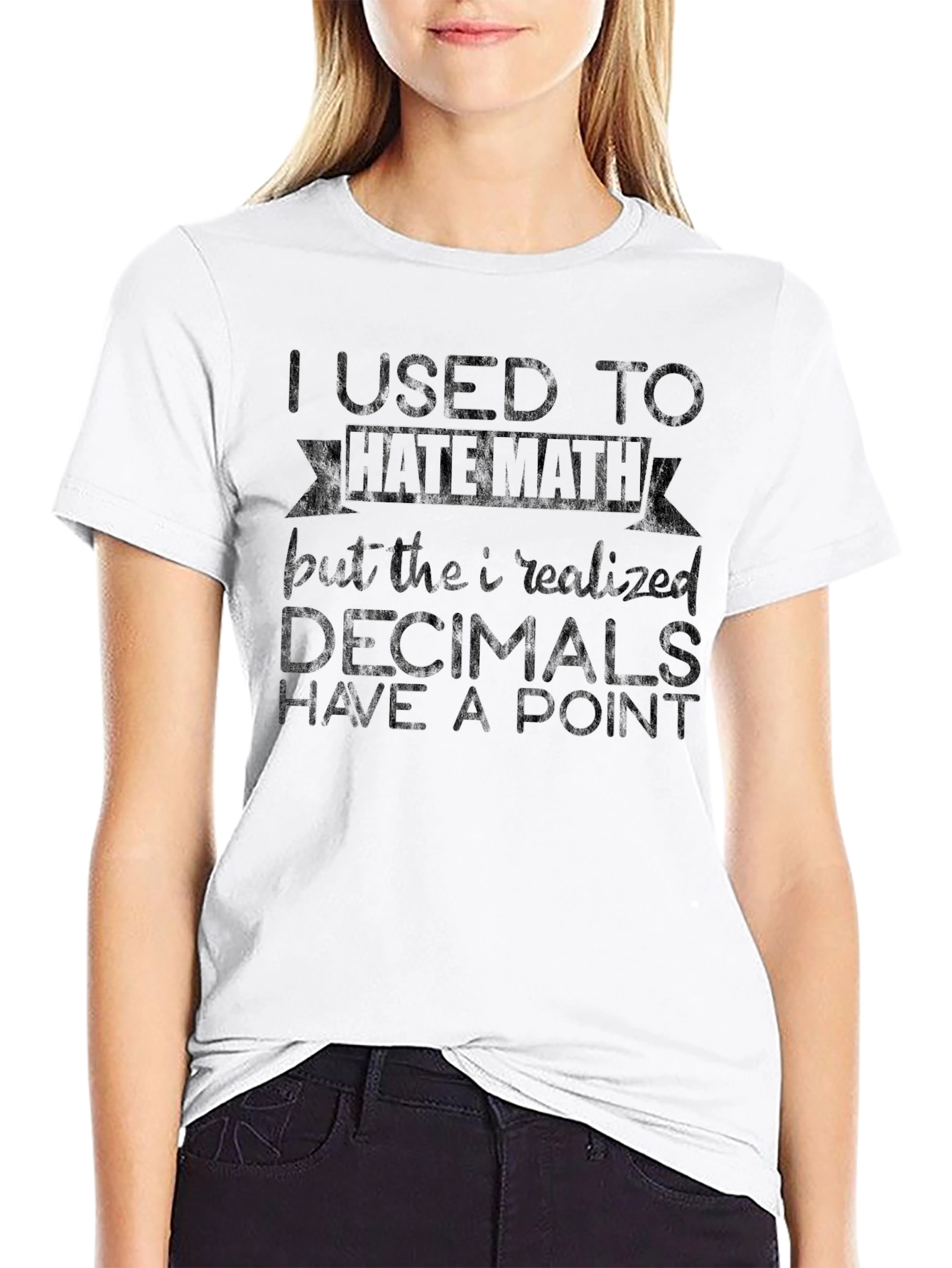 Camiseta Negra: Odio las Matemáticas ¡Decimales al Rescate!