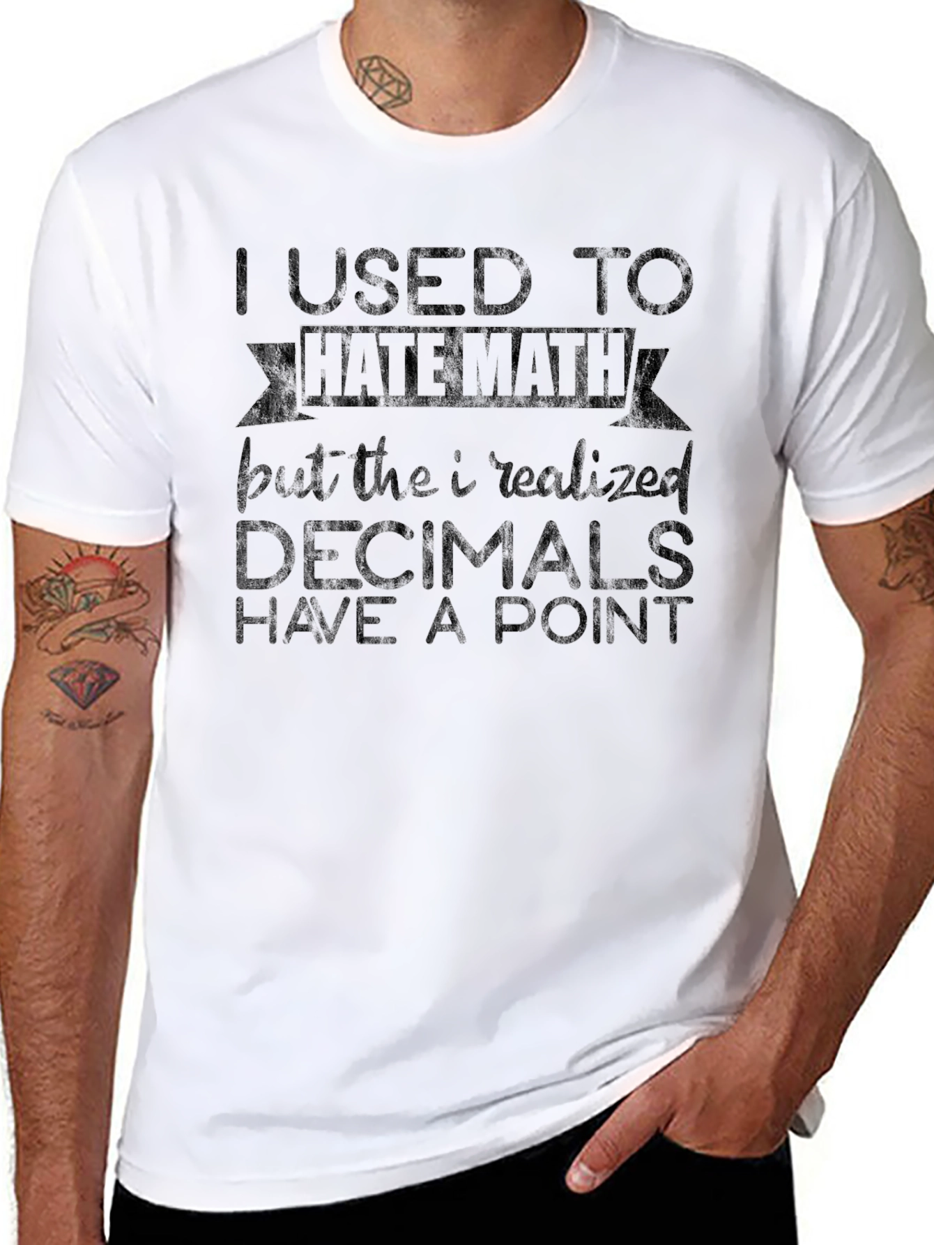 Camiseta Negra: Odio las Matemáticas ¡Decimales al Rescate!