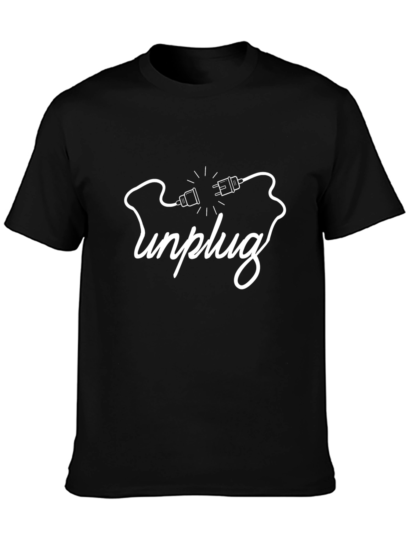 Camiseta Negra Unplug: Desconéctate con Estilo