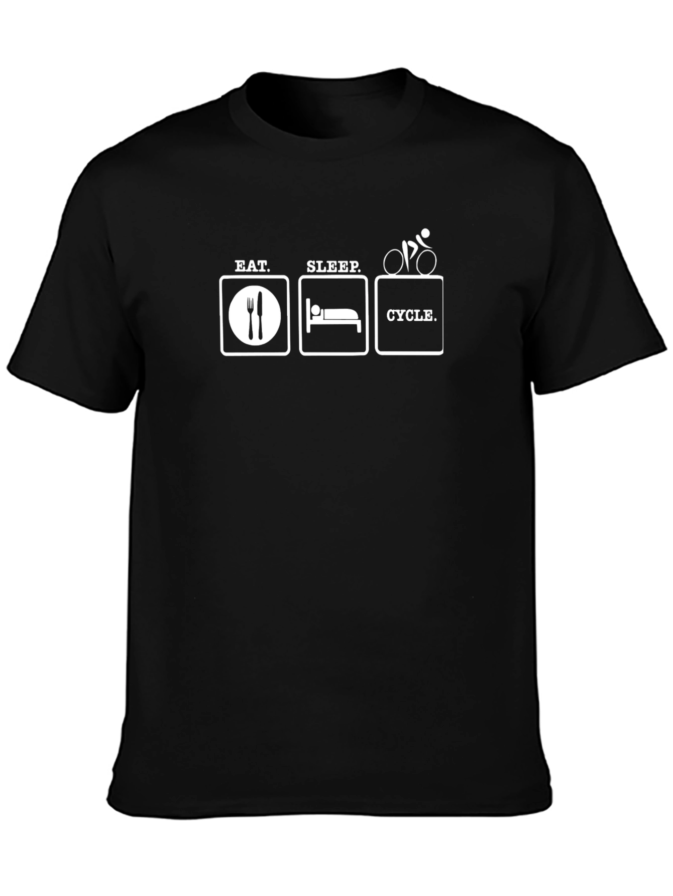Camiseta Negra: Come Duerme Ciclismo